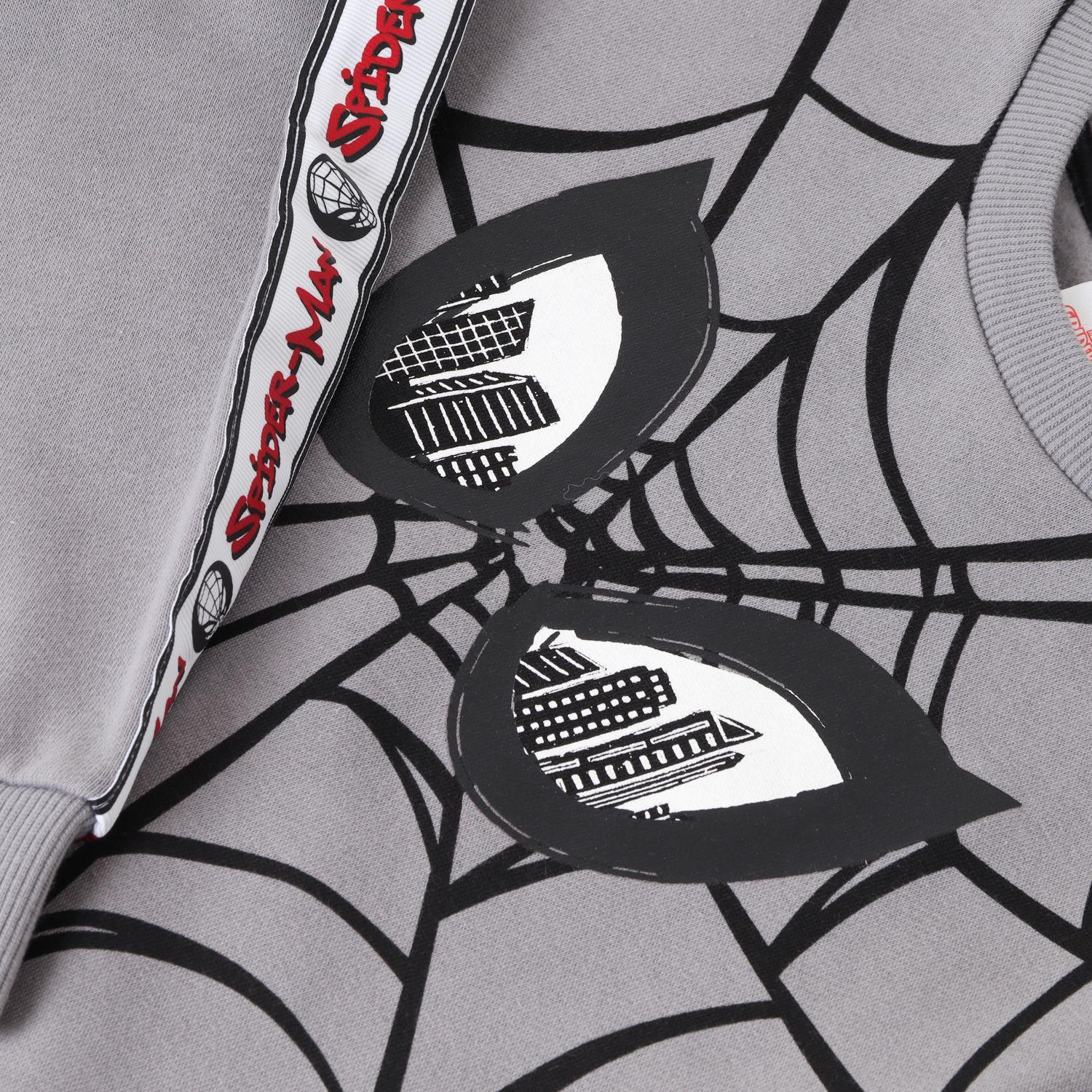 Buzo Niño Spiderman Line Of Letters Gris Marvel-1