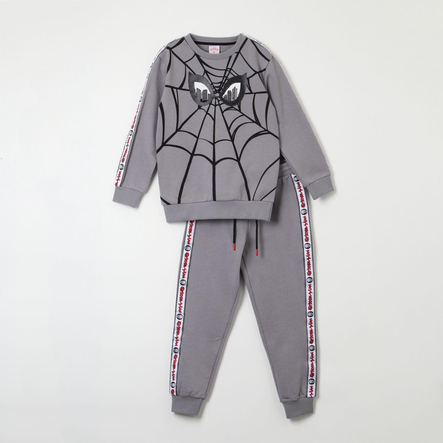 Buzo Niño Spiderman Line Of Letters Gris Marvel-0