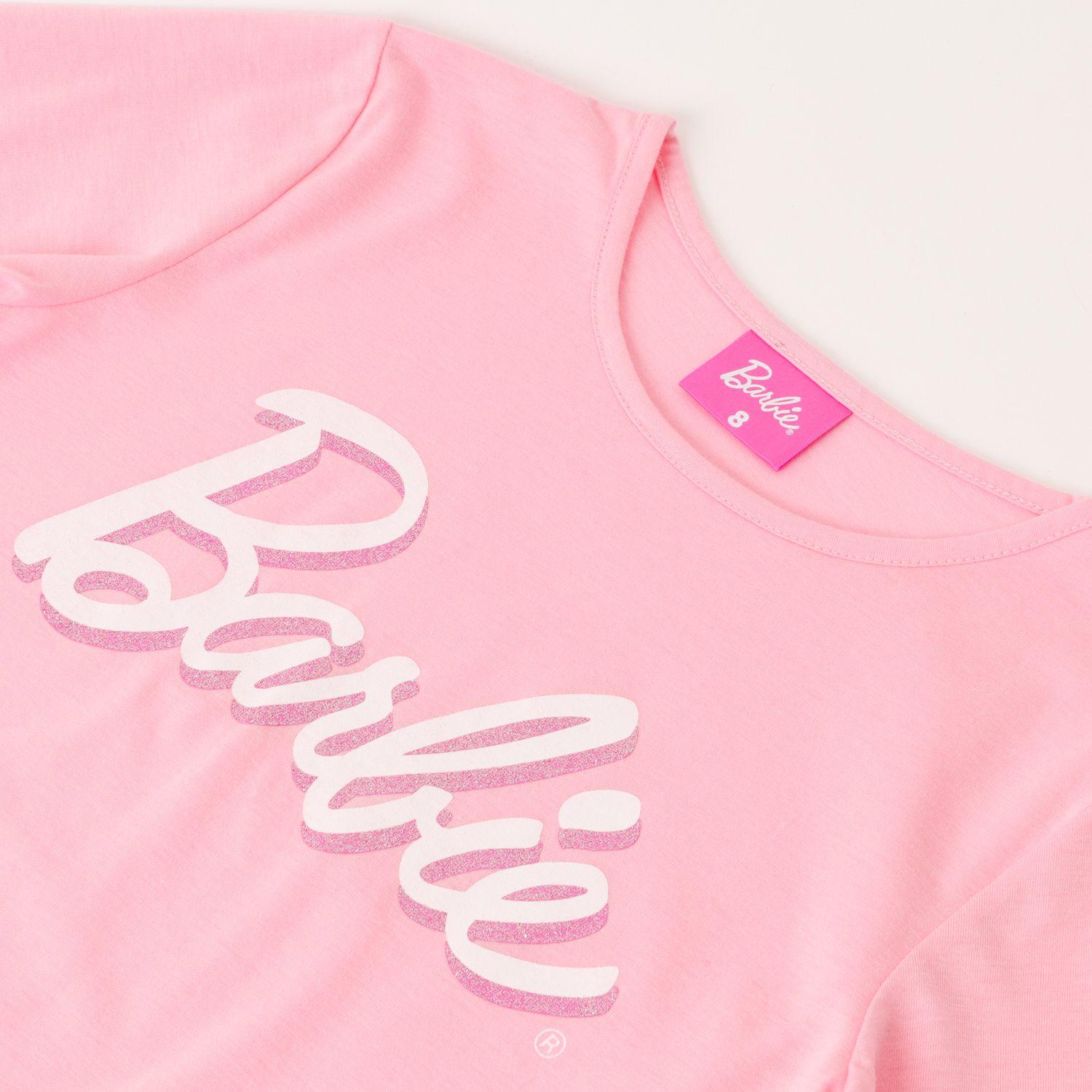 Polera Manga Larga Niña Big Letters Rosado Barbie-1