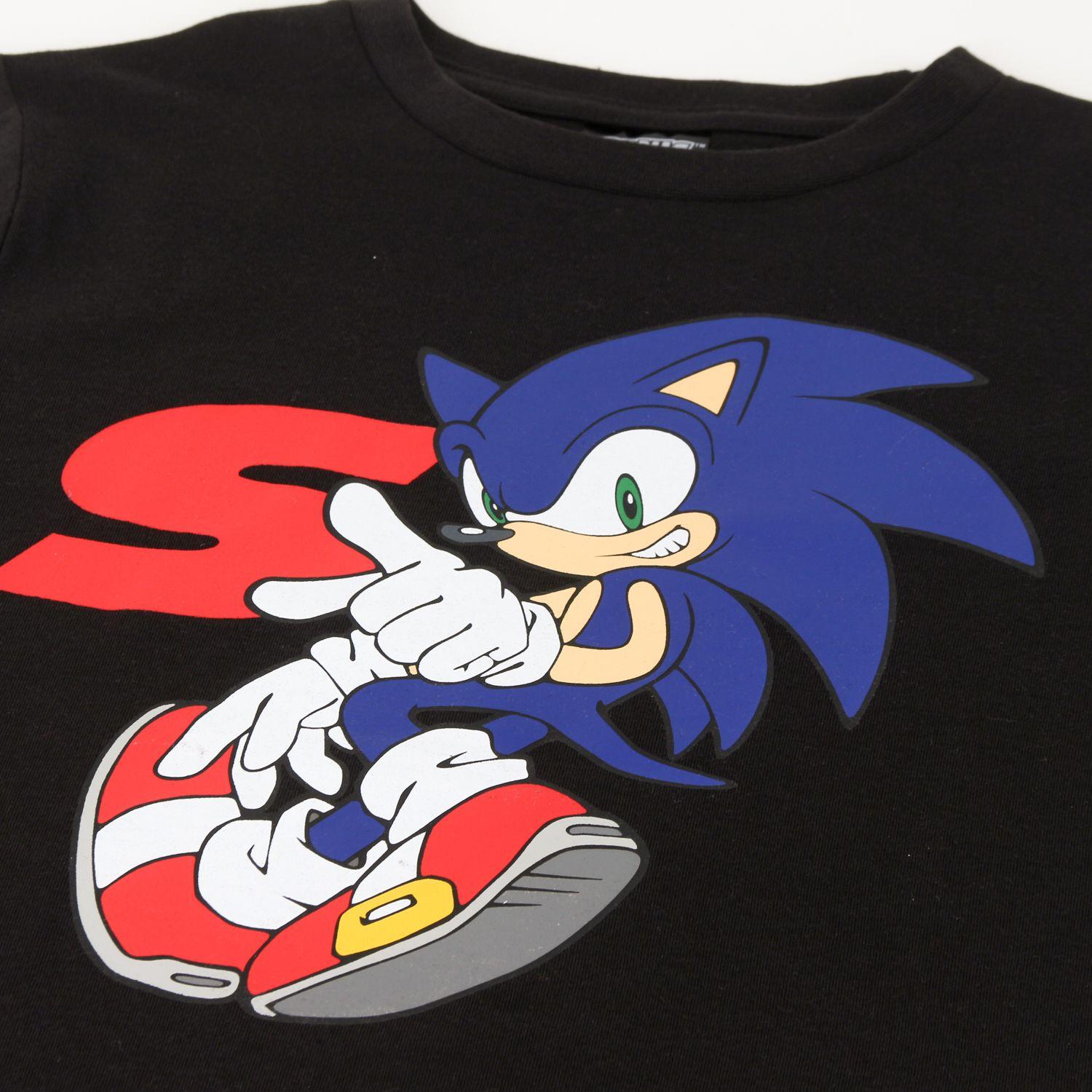 Polera Manga Larga Niño Personaje Negro Sonic-2