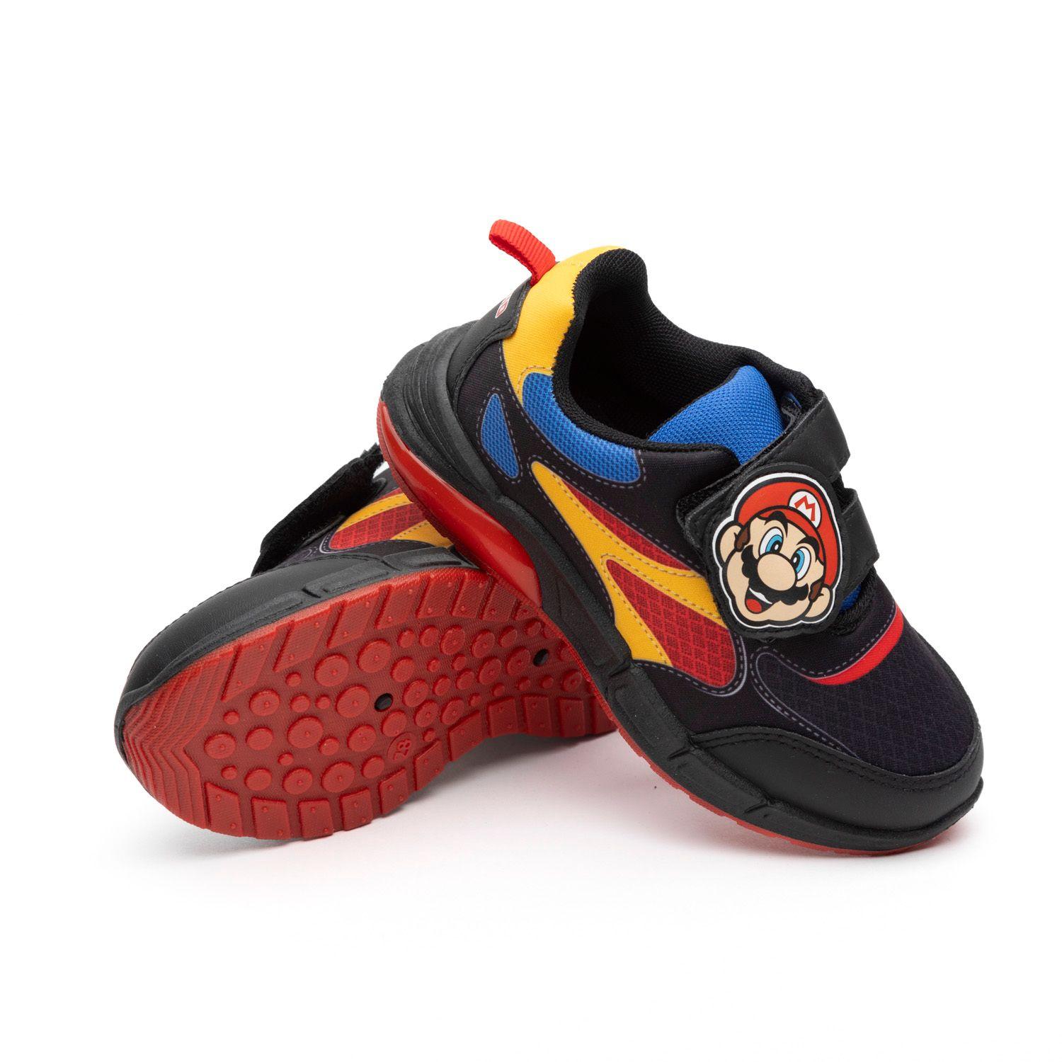 Zapatilla Con Luces Niño Cara Mario Bros Negro Nintendo-2
