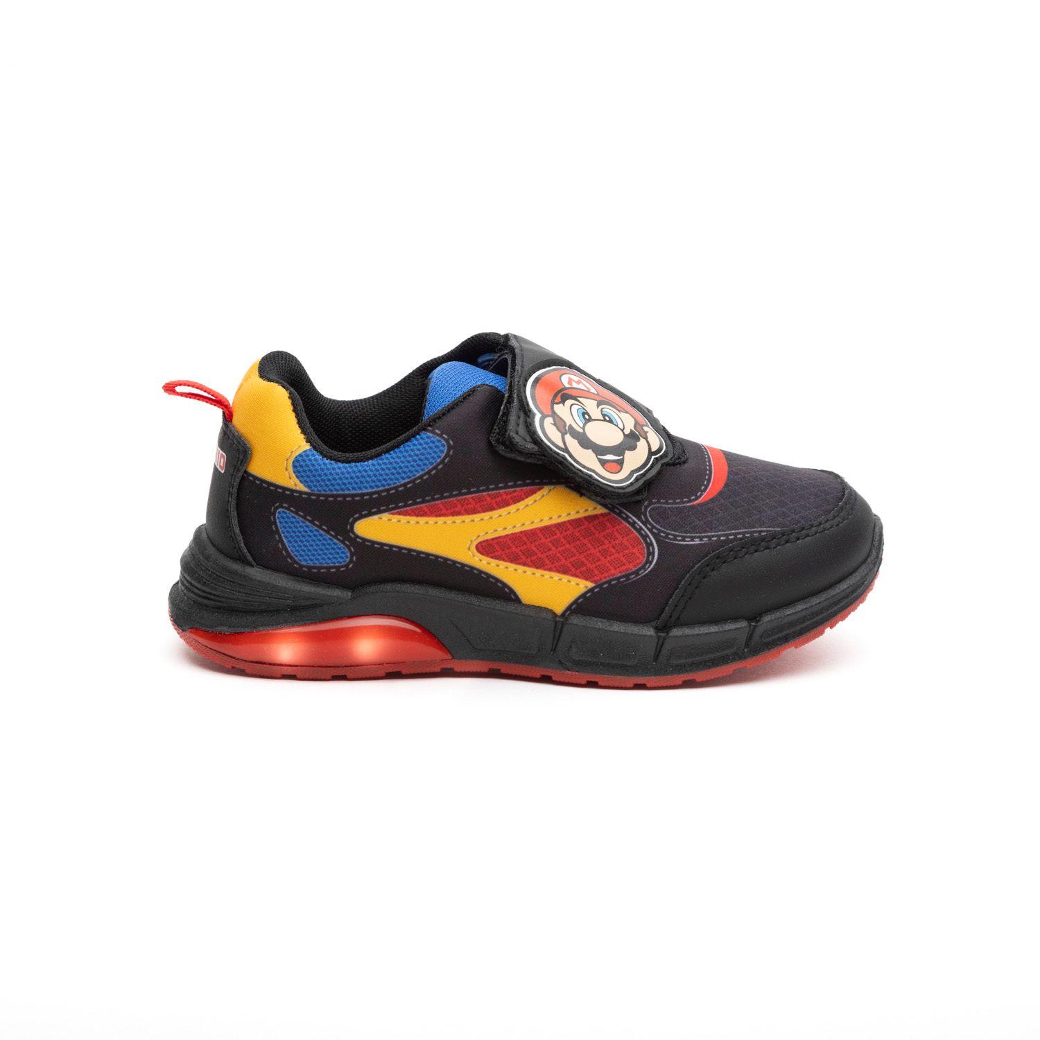 Zapatilla Con Luces Niño Cara Mario Bros Negro Nintendo-0