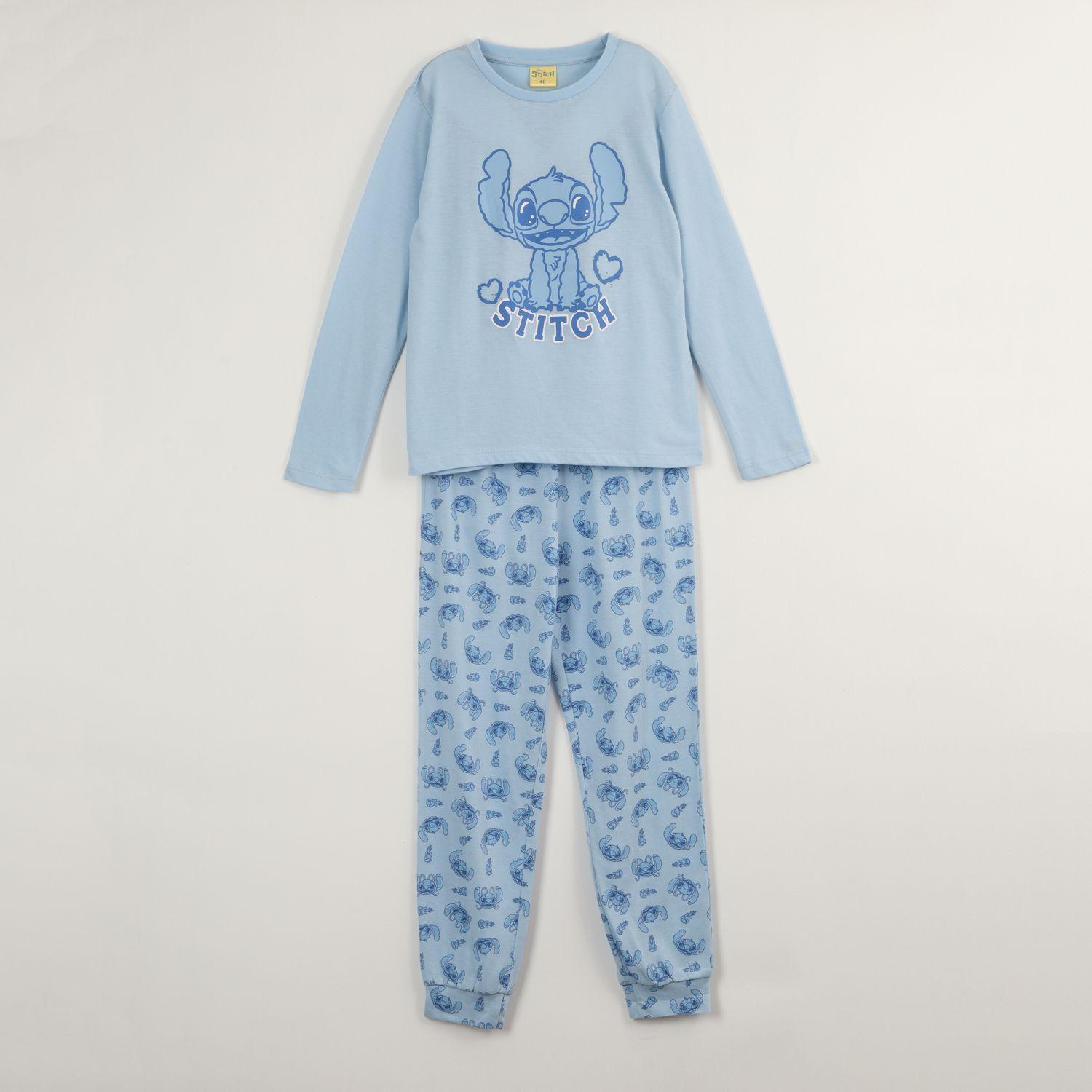 Conjunto Pijama Niña Lilo & Stitch Mono Celeste Disney-0