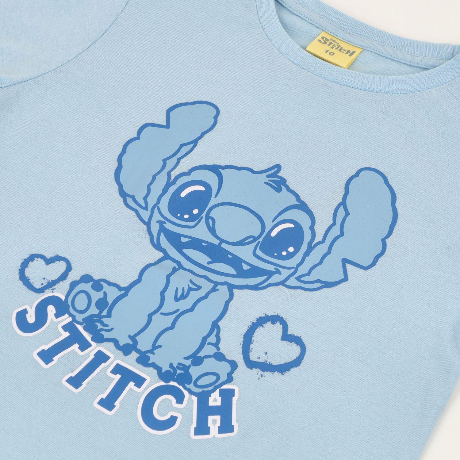 Conjunto Pijama Niña Lilo & Stitch Mono Celeste Disney-1