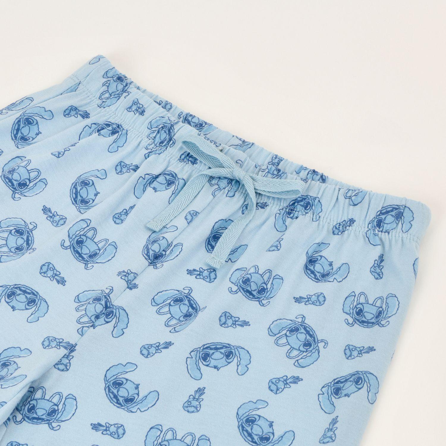 Conjunto Pijama Niña Lilo & Stitch Mono Celeste Disney-2