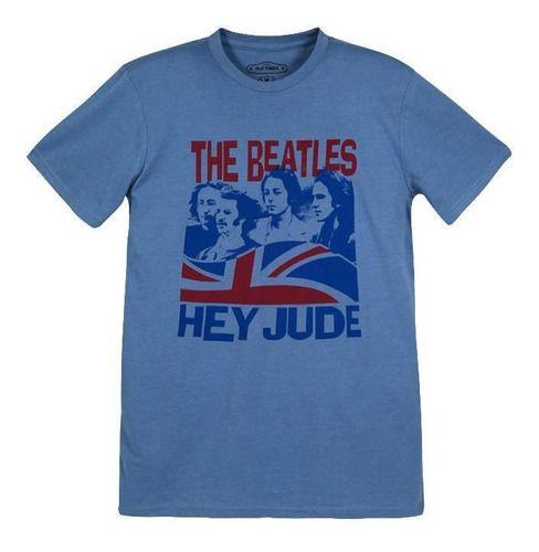 Polera Hombre Rock Celeste The Beatles-0