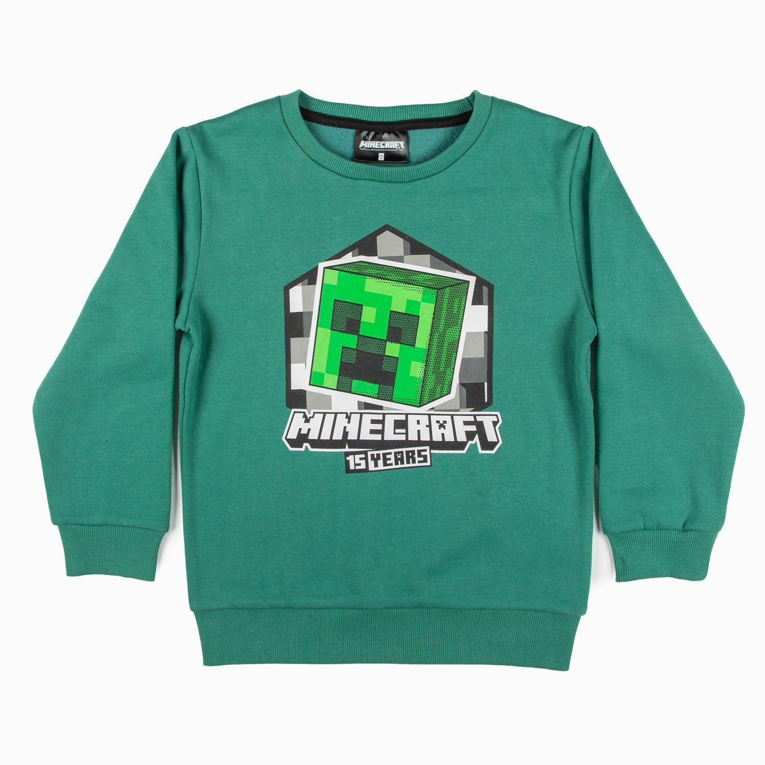 Poleron Niño 15 Years Verde Minecraft-0