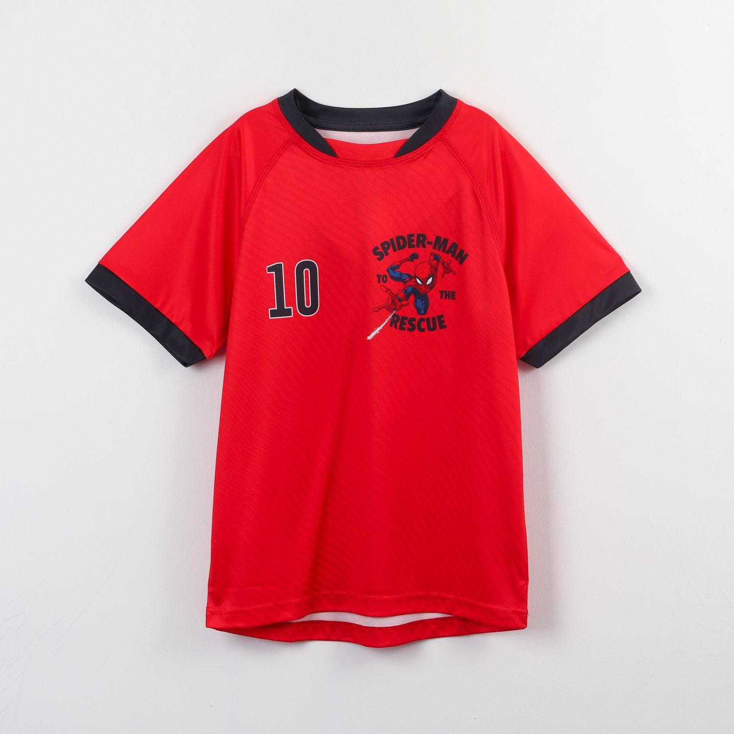 Polera Manga Corta Niño Rojo Fútbol Spiderman Marvel-0