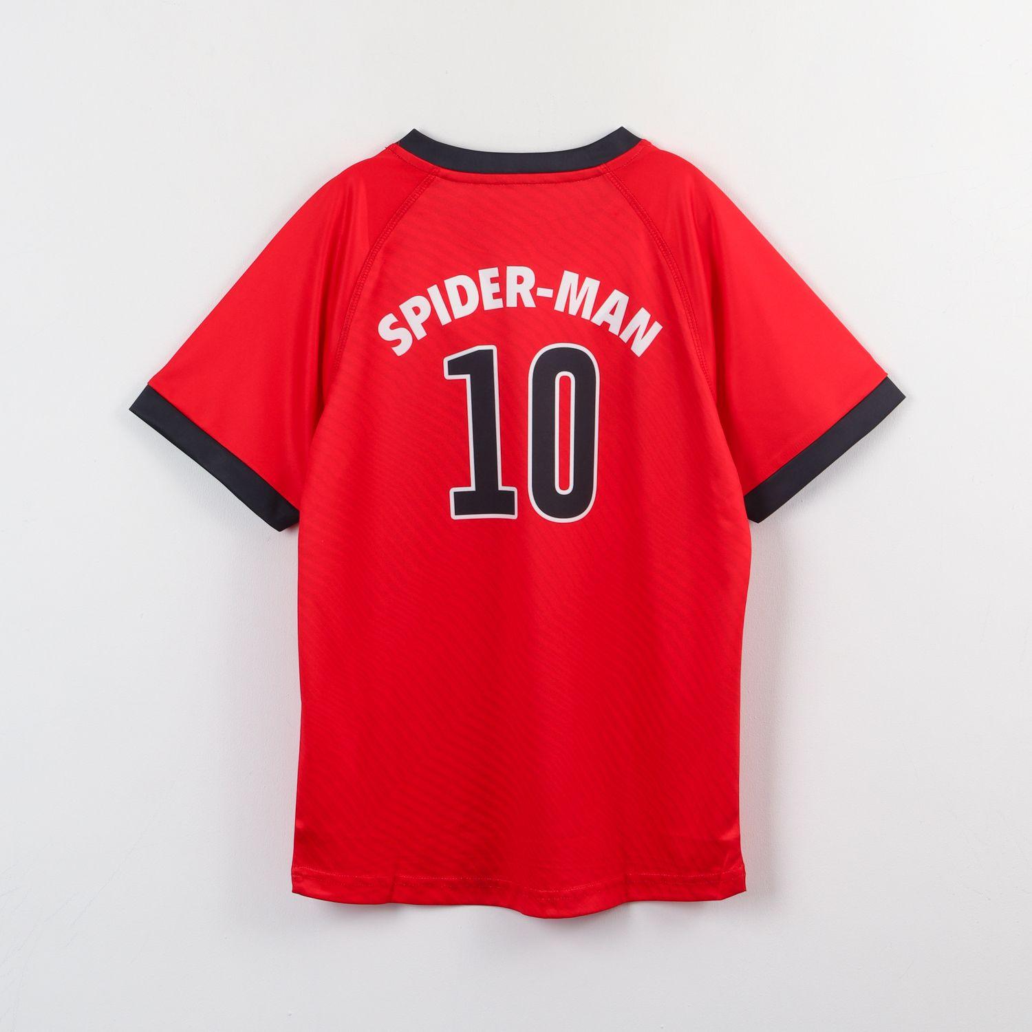 Polera Manga Corta Niño Rojo Fútbol Spiderman Marvel-1