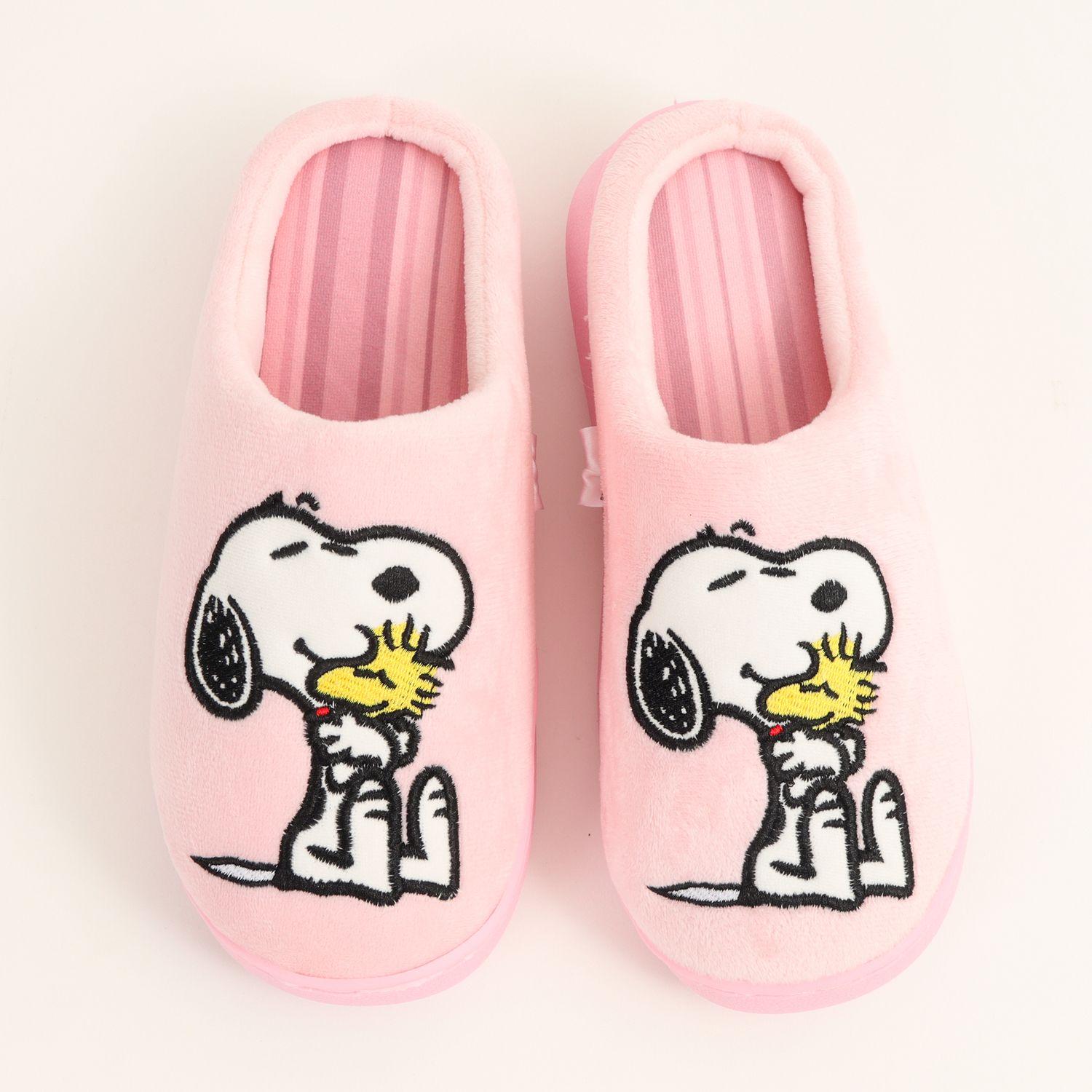Pantufla Mujer Abrazo Rosado Snoopy-2