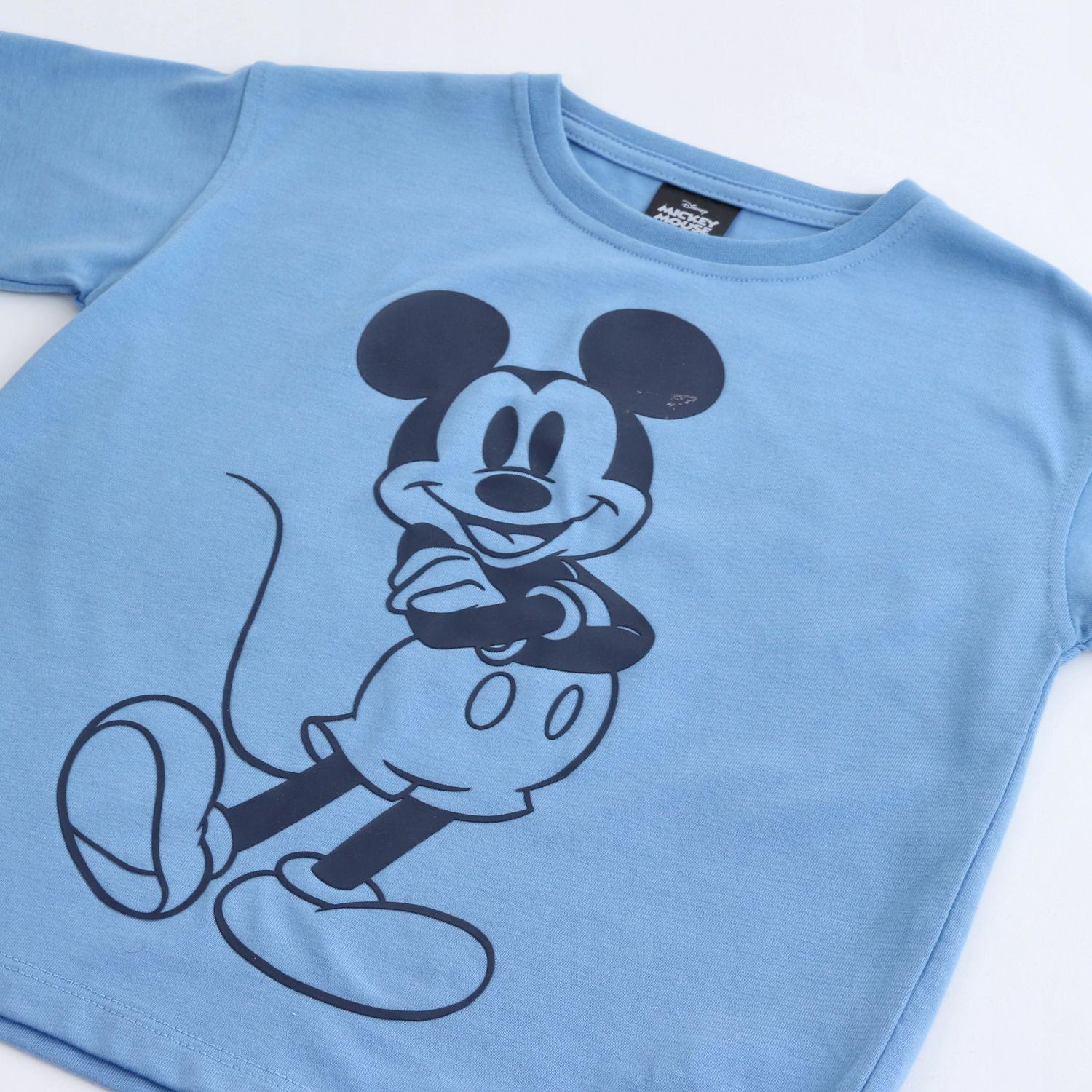 Polera Manga Corta Niño Mickey Disney Pose Celeste-3