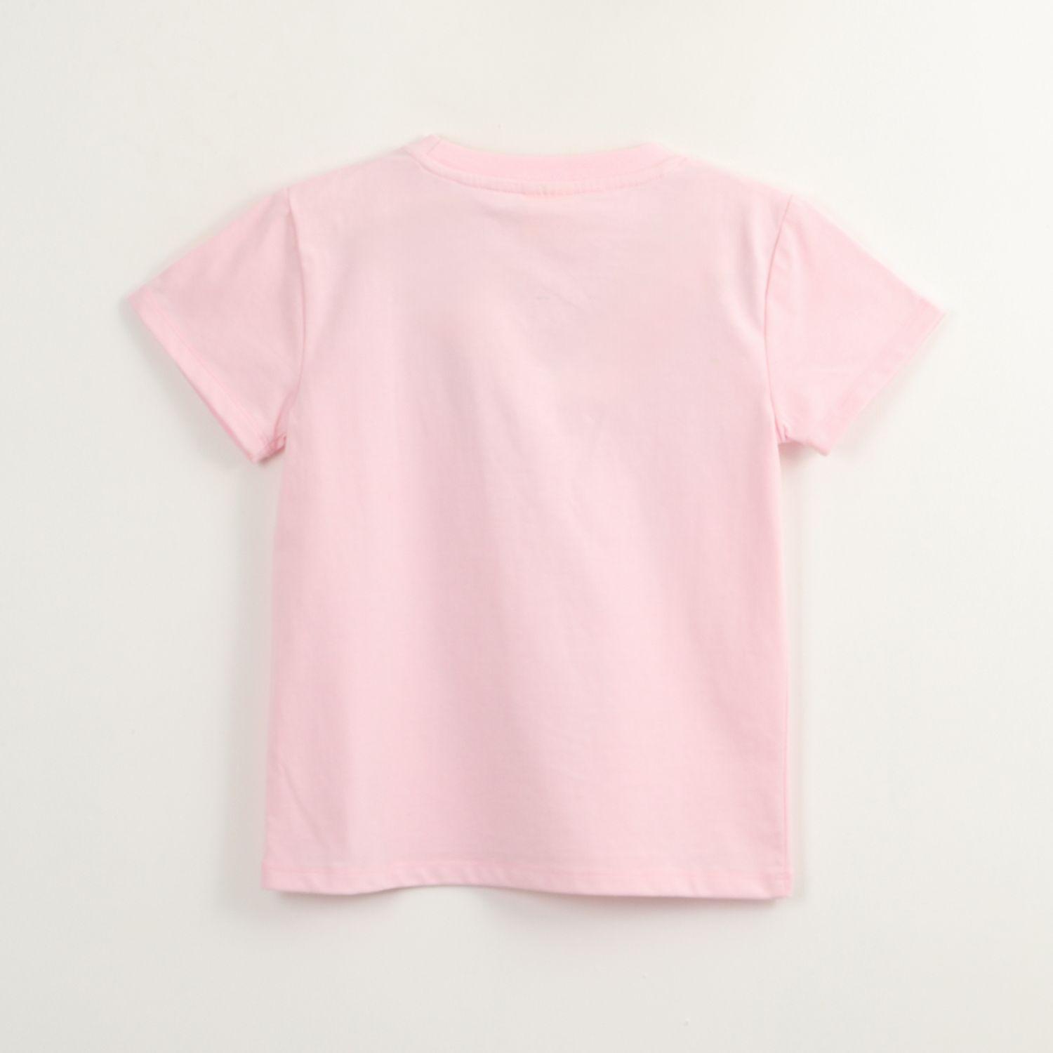 Polera Manga Corta Niña Lilo & Stitch Lineal Rosado Disney-2