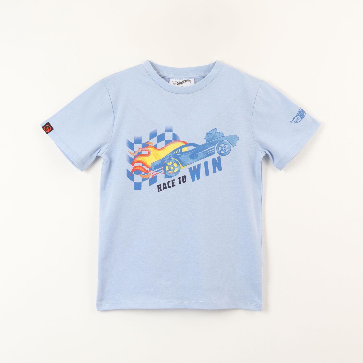 Polera Manga Corta Niño Back To Celeste Hot Wheels-0