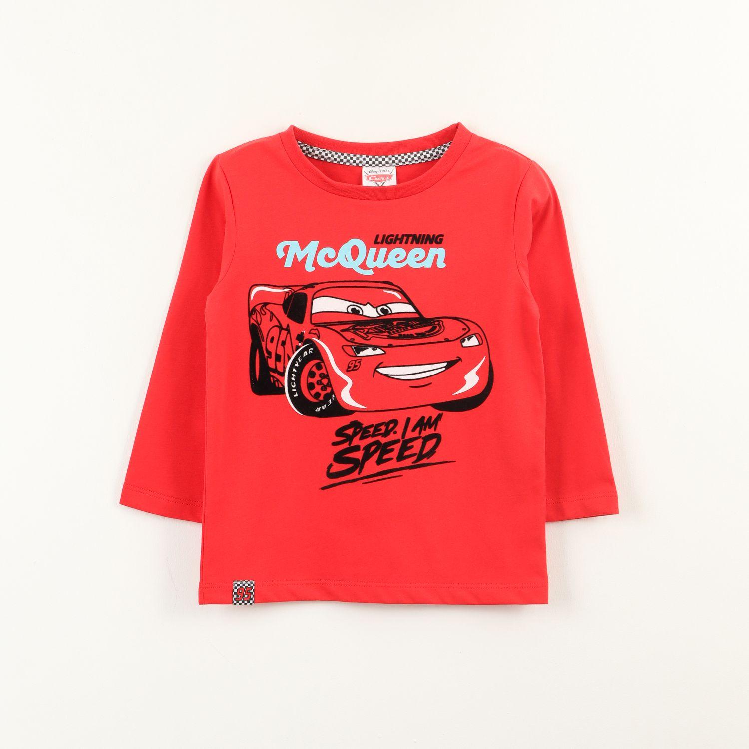 Polera Manga Larga Niño Cars Speed Rojo Disney-0
