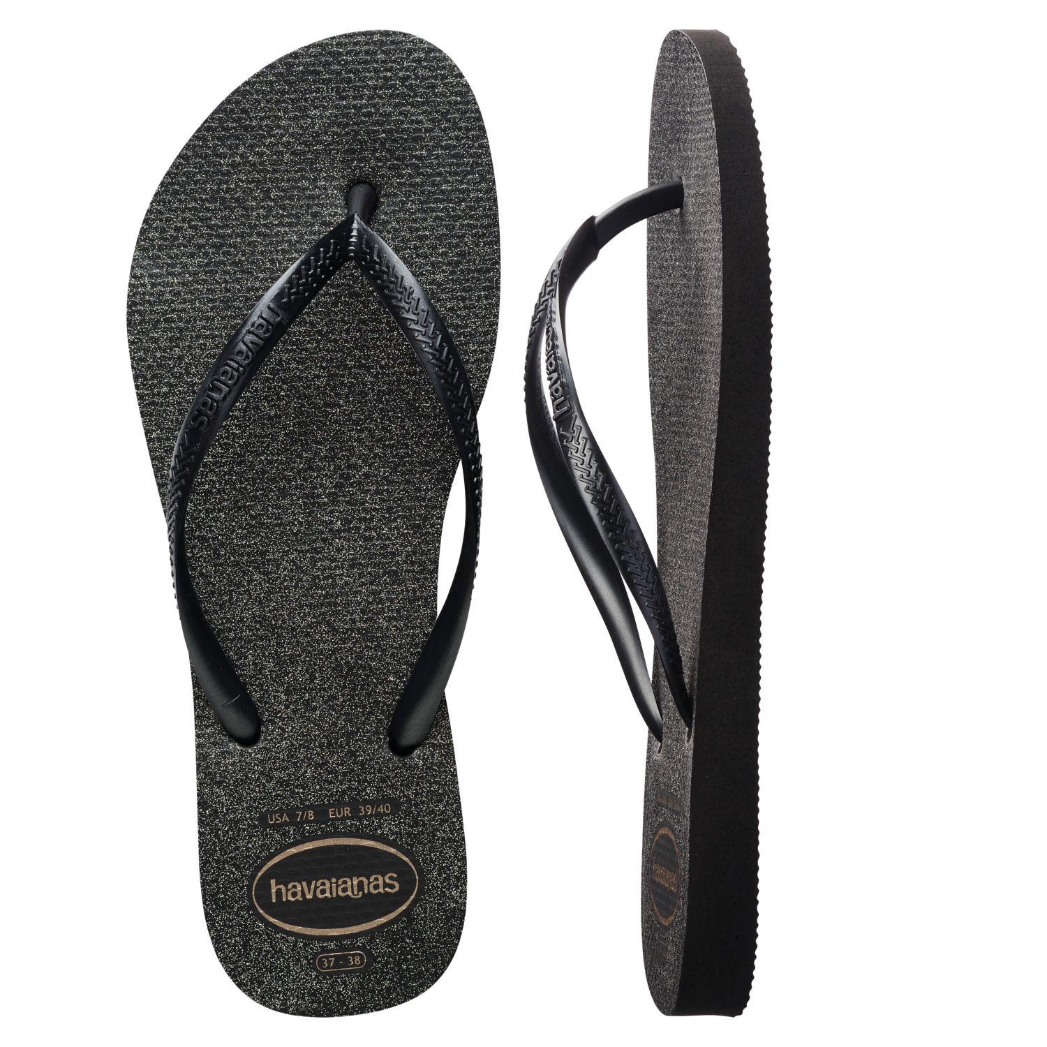 Sandalia Mujer Slim Gloss Negro Plata Havaianas-4