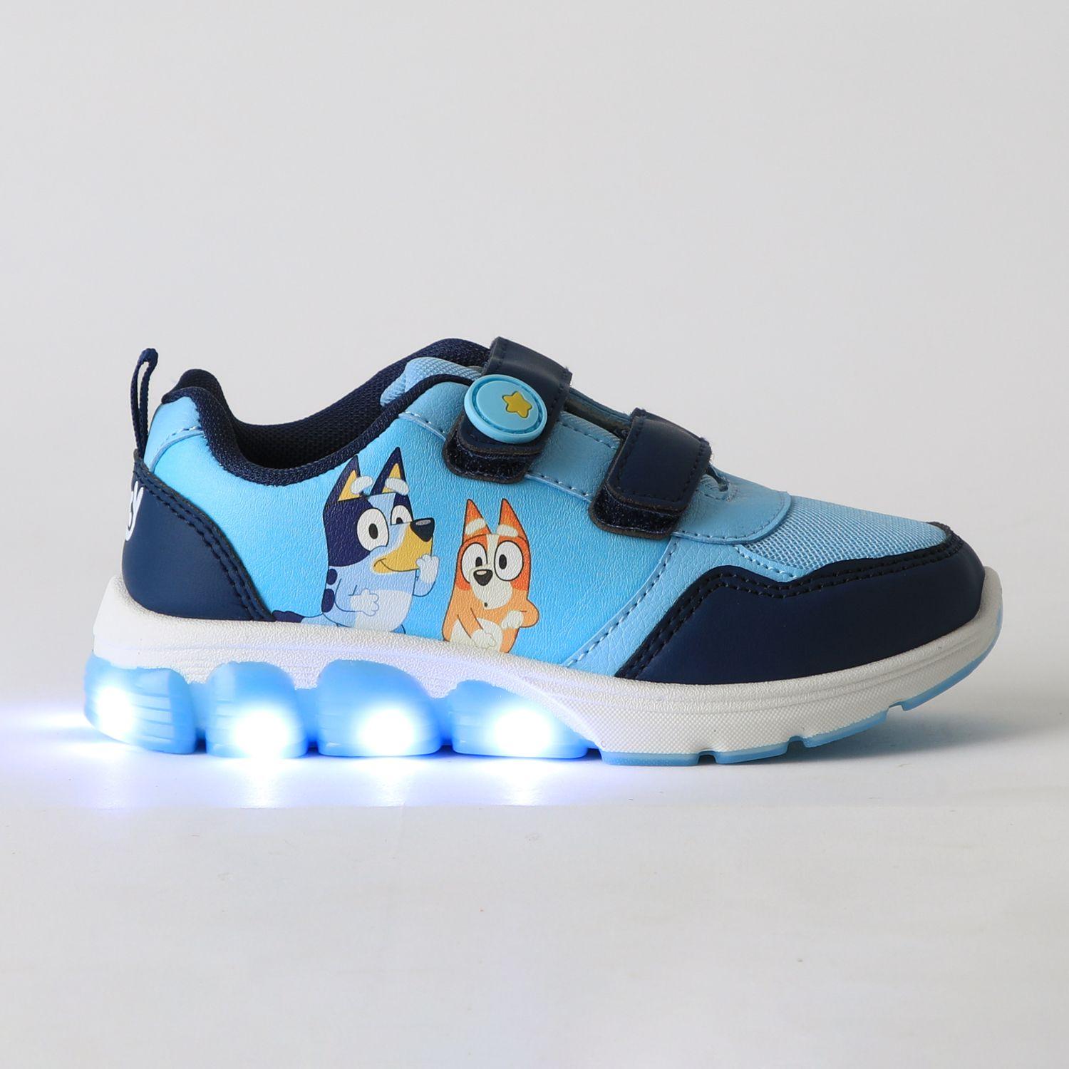 Zapatilla Luces Niño Velcro Celeste Bingo & Bluey-0