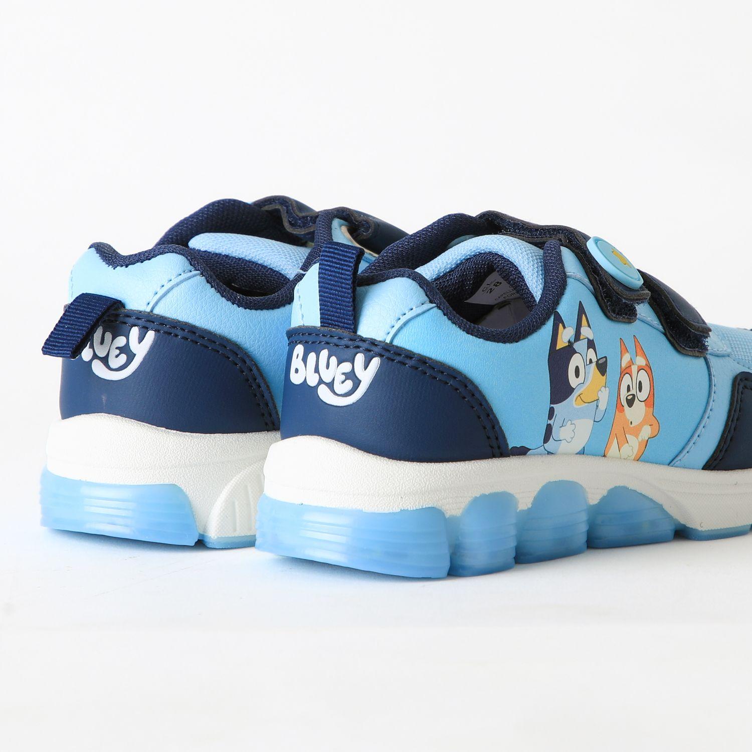 Zapatilla Luces Niño Velcro Celeste Bingo & Bluey-2