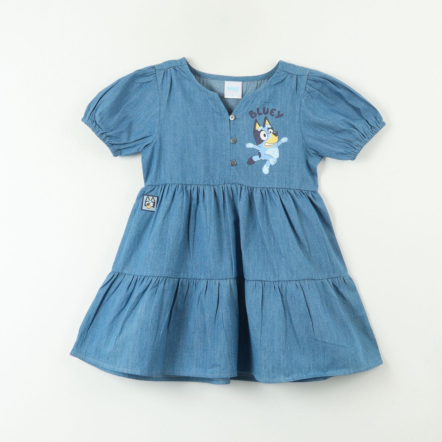Vestido Niña Denim Cute Azul Bluey-0
