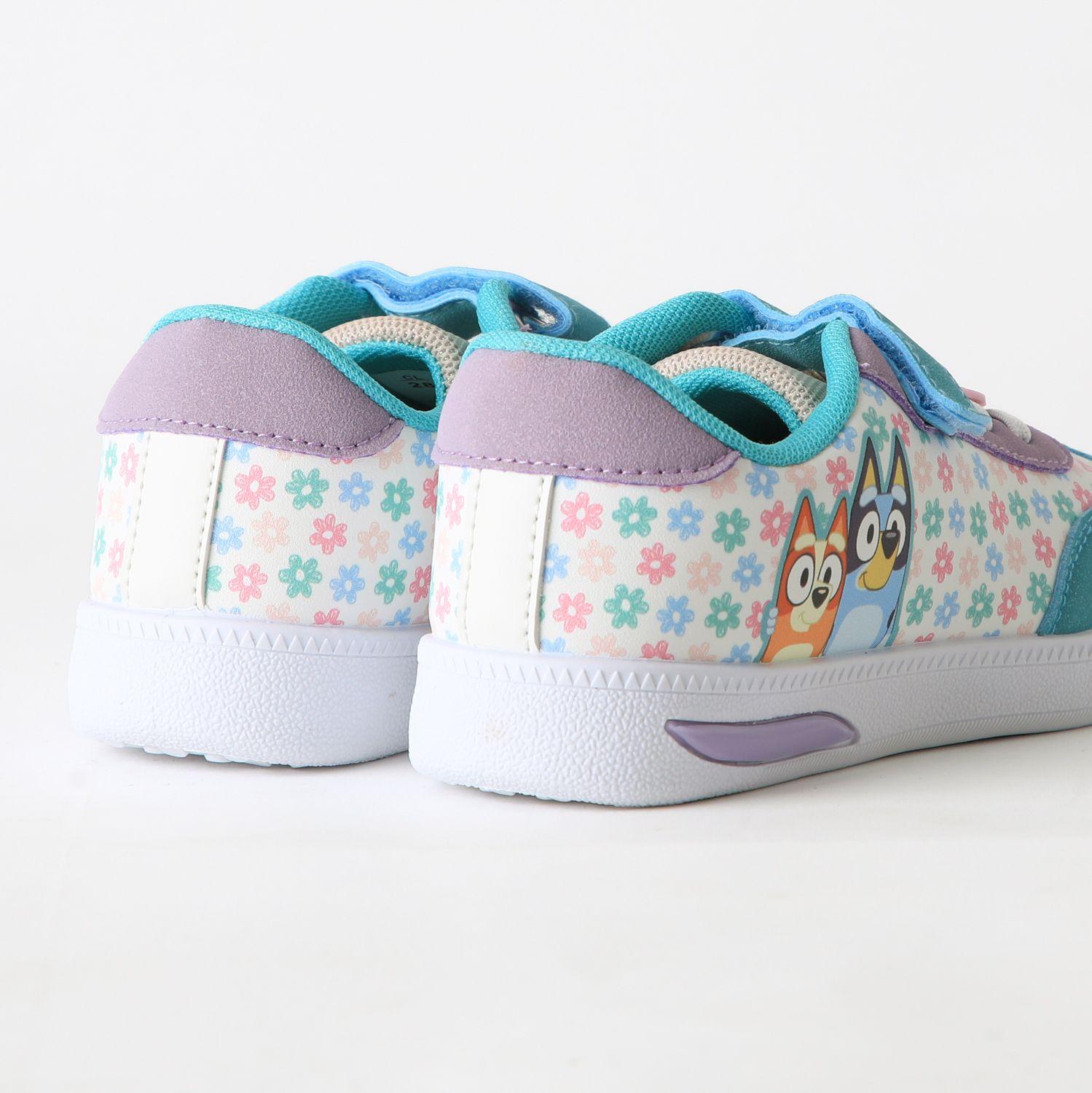 Zapatilla Luces Niña Velcro Celeste Bingo & Bluey-2