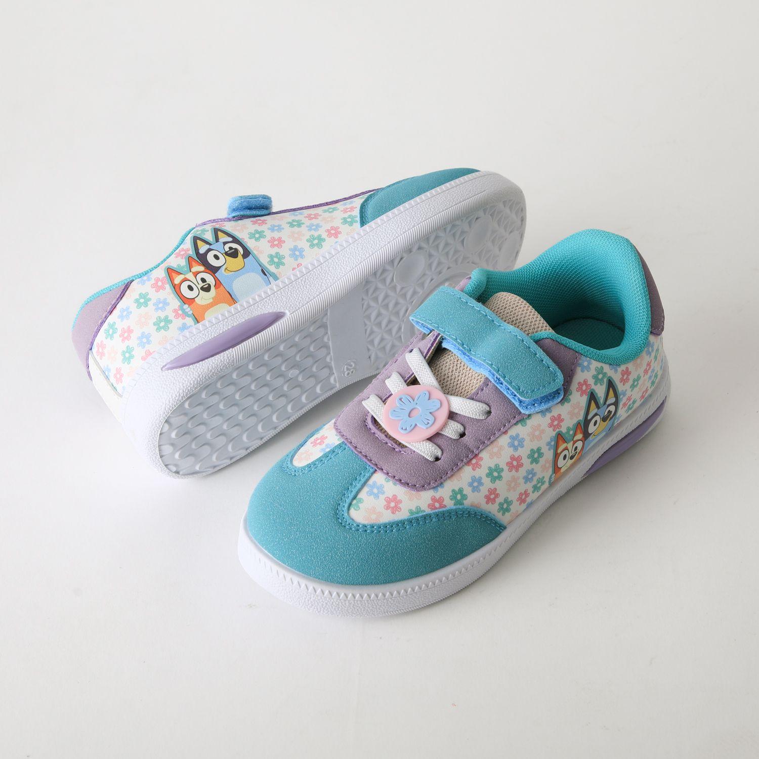 Zapatilla Luces Niña Velcro Celeste Bingo & Bluey-3