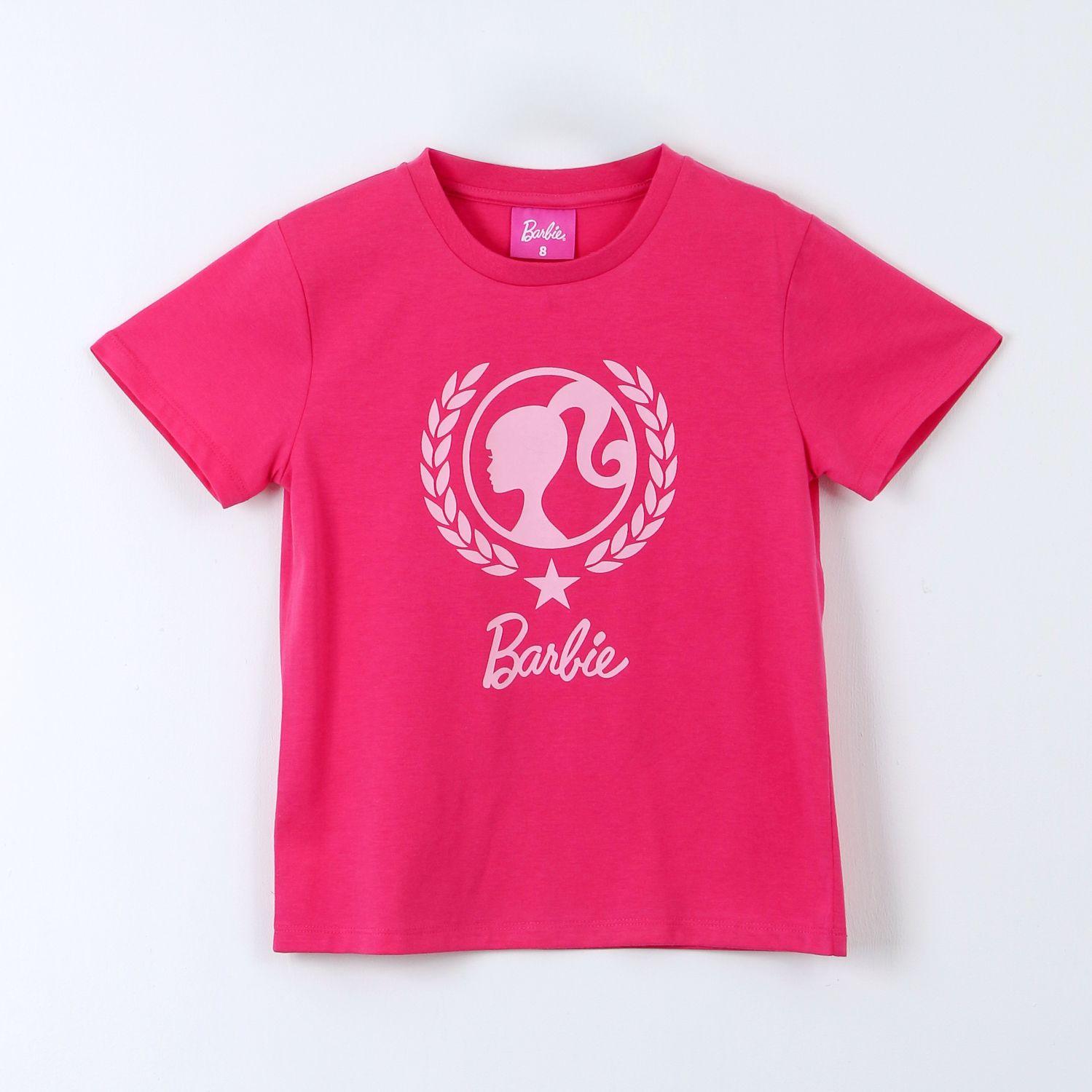 Polera Manga Corta Niña Barbie Rosado-0