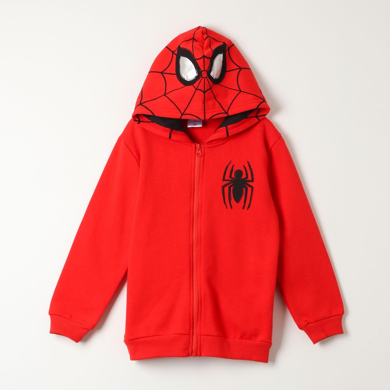 Poleron Abierto Niño Spiderman Cubierto Rojo Marvel-0