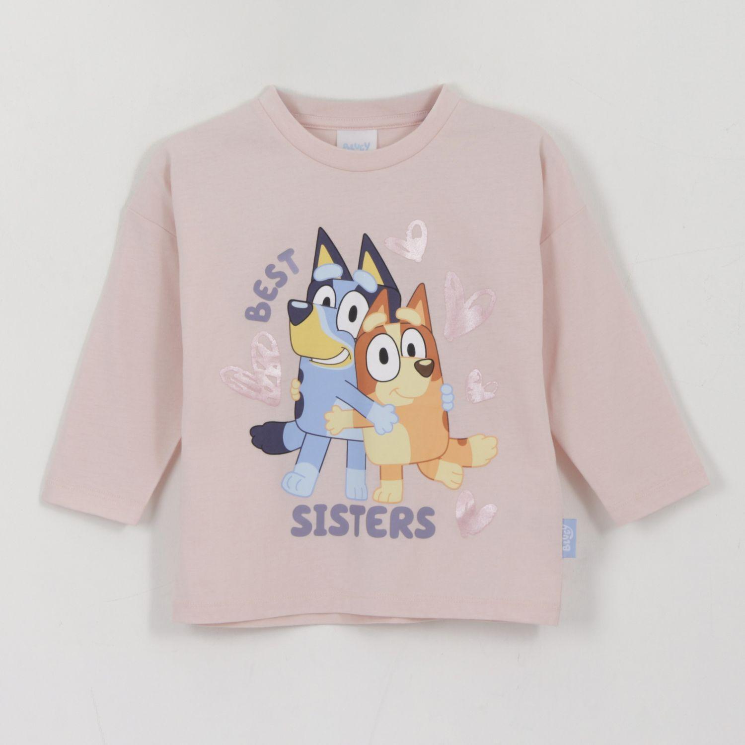 Polera Manga Larga Niña Best Sisters Beige Bingo & Bluey-0
