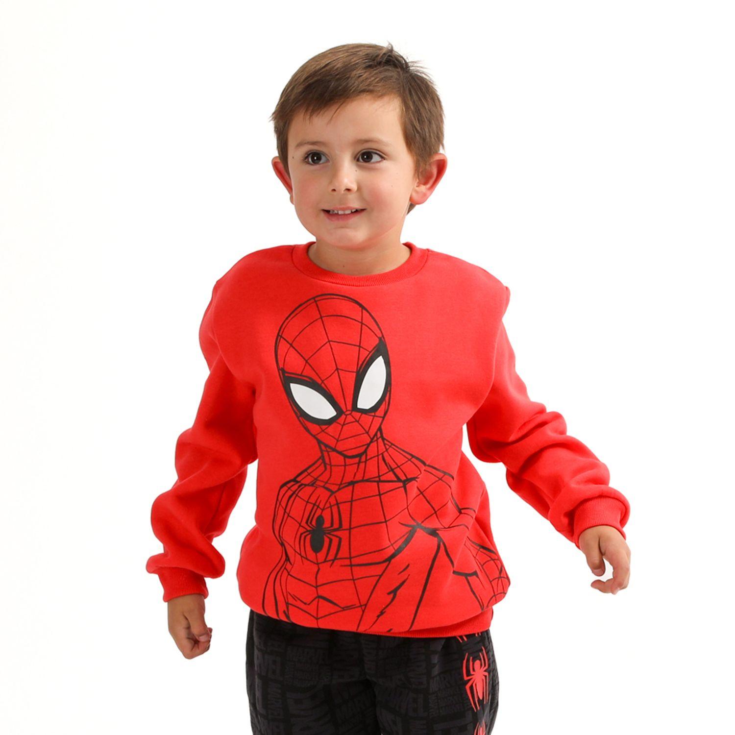 Poleron Niño Spiderman Musculos Rojo Marvel-0