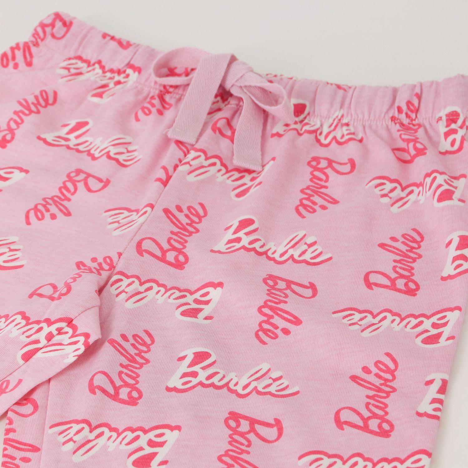 Pijama Manga Larga Niña Logo Rosado Barbie-3