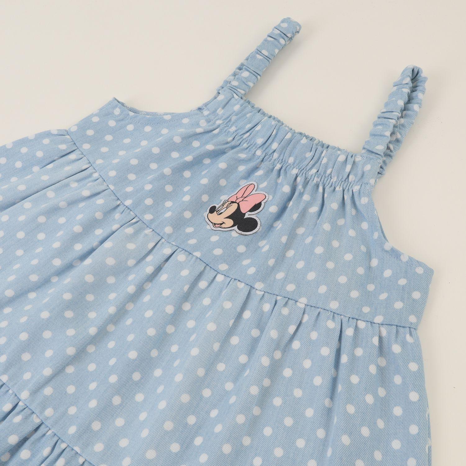 Vestido Sin Manga Niña Azul Print Minnie Disney-2