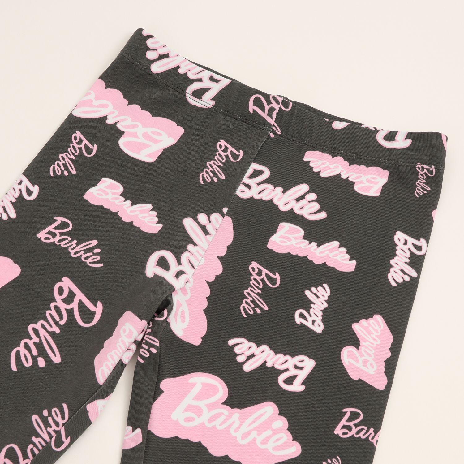 Calza Niña Full Print Logo Negro Barbie-1