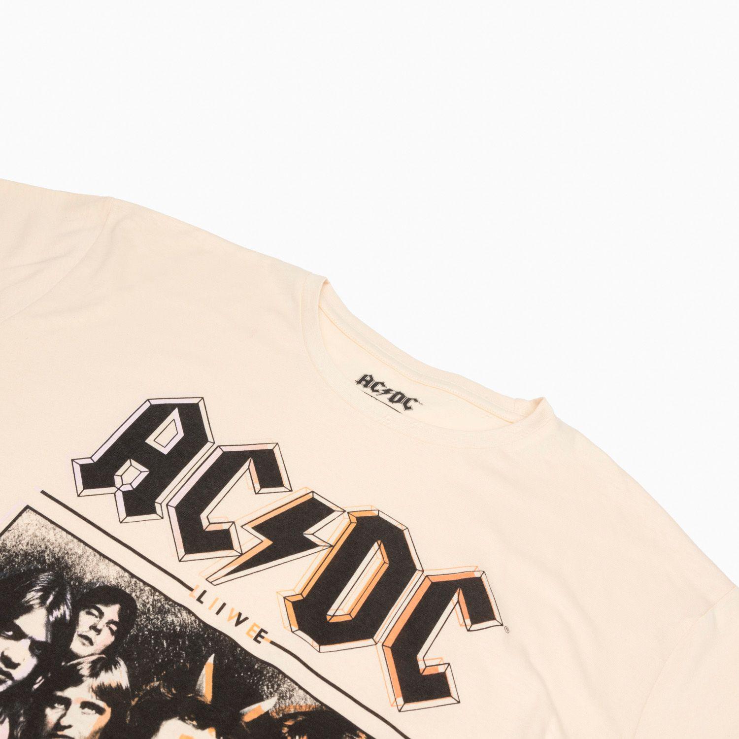 Polera Manga Corta Hombre 1979 Tour Beige AC/DC-1