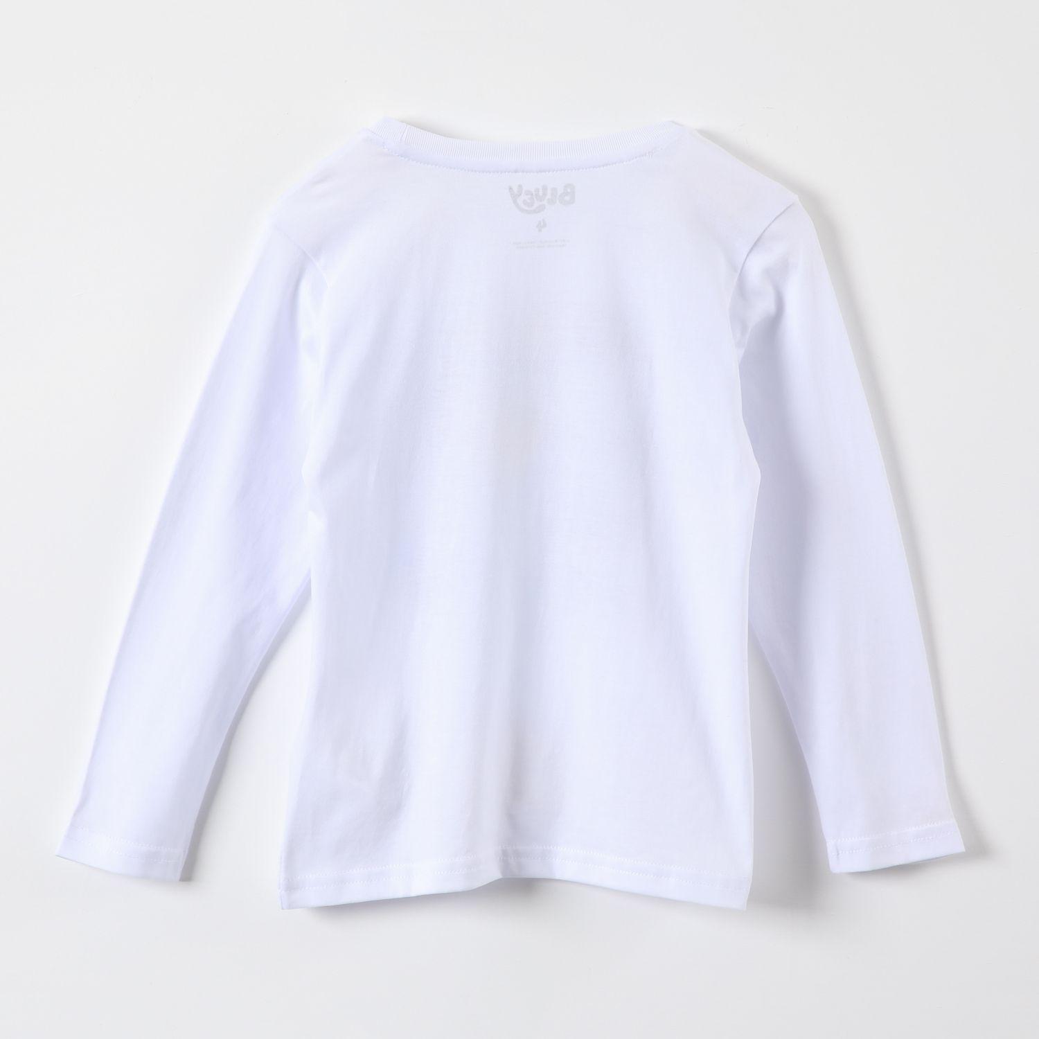 Polera Manga Larga Niño Cara Blanco Bluey-2