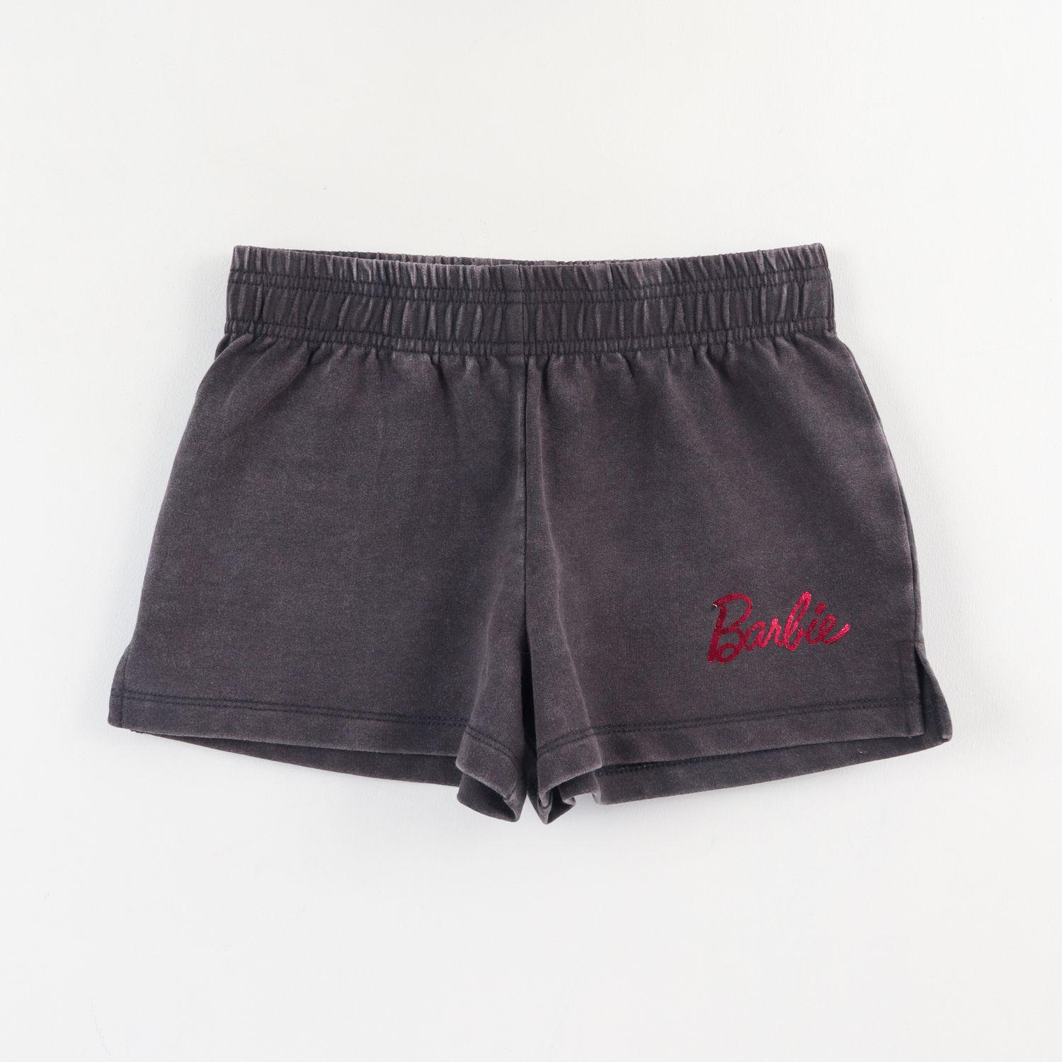 Short Cordón Niña Negro Bolsillo Trasero Logo Barbie-0