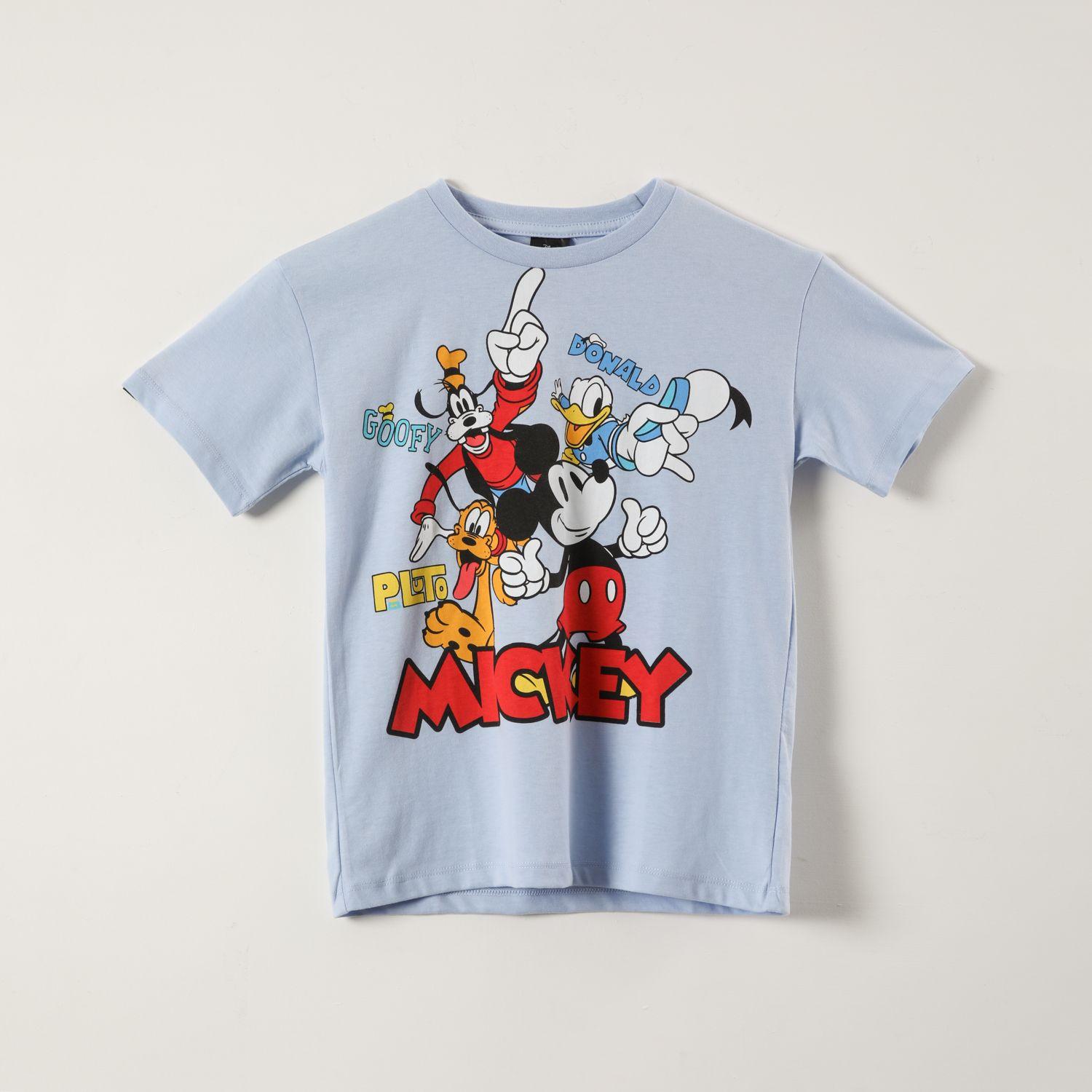 Polera Manga Corta Niño Mickey Celeste Disney-0