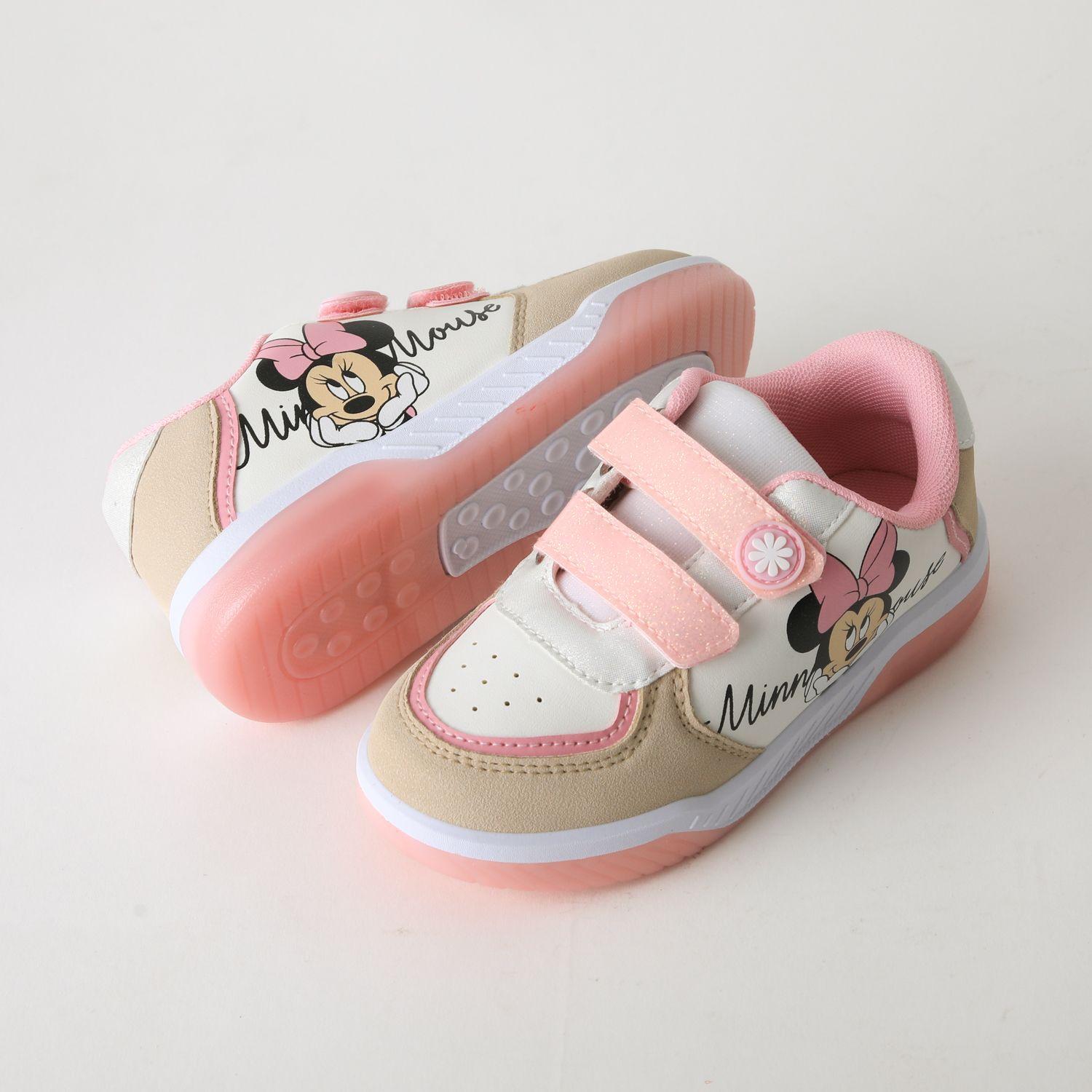 Zapatilla Luces Niña Velcro Minnie Rosado Disney-3