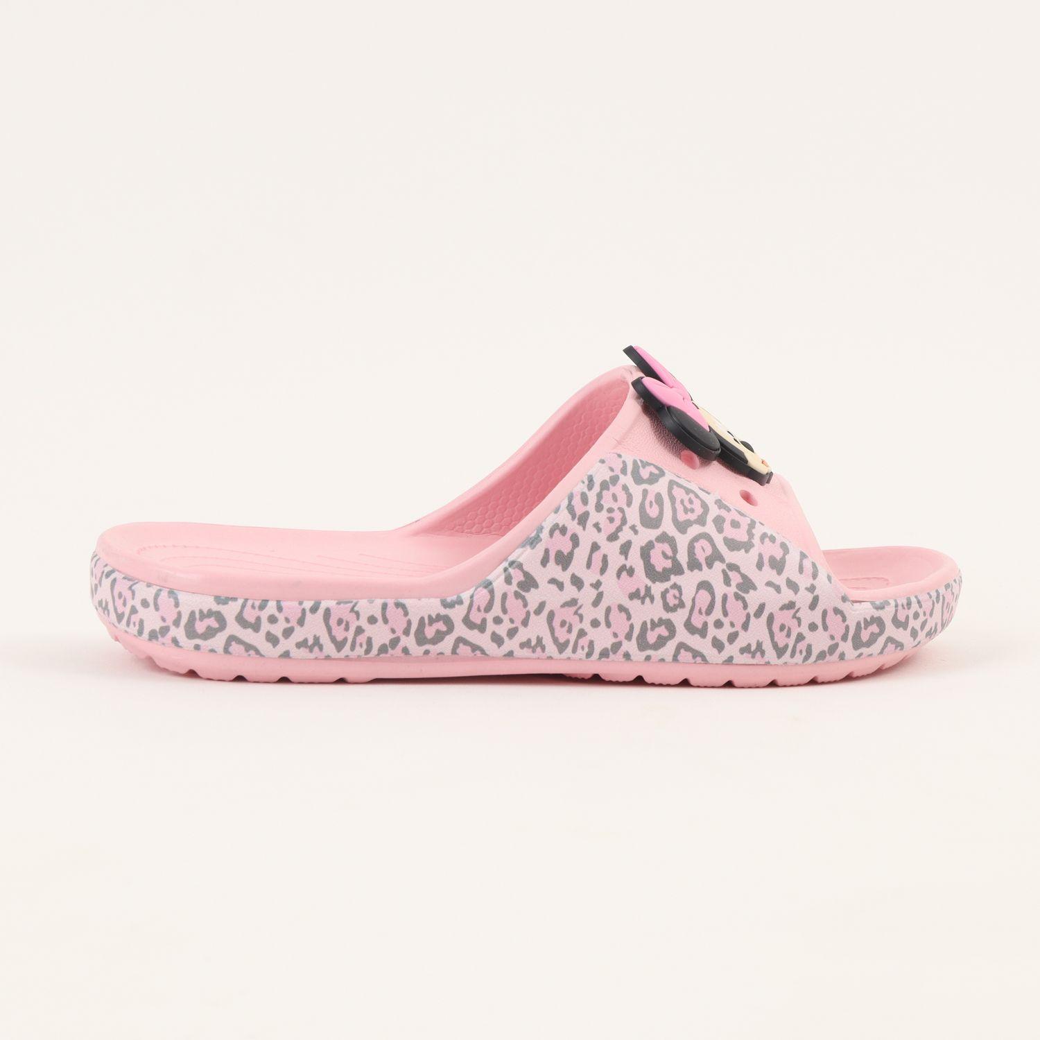 Sandalia Slide Niña Rosado Animal Print Minnie Disney-0