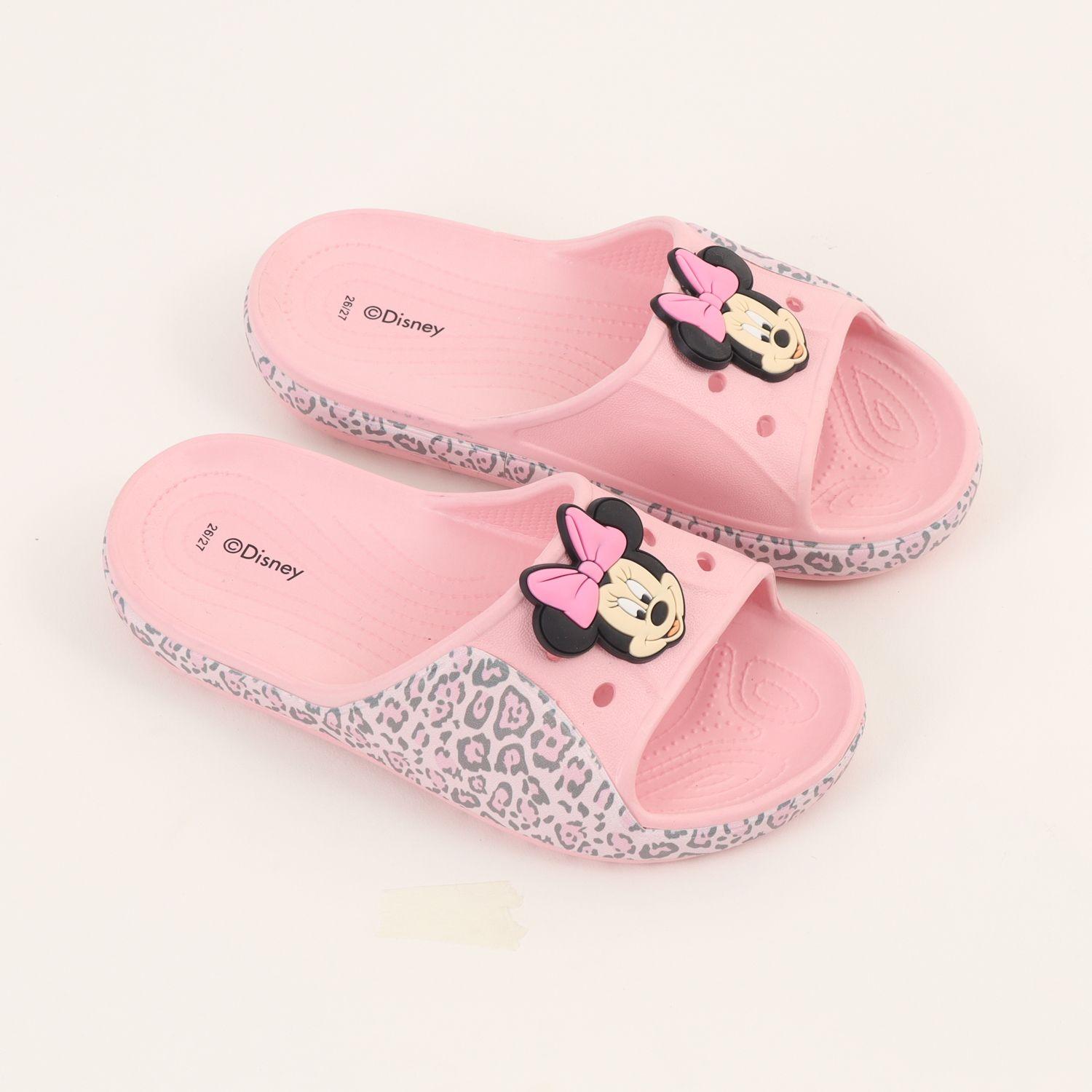 Sandalia Slide Niña Rosado Animal Print Minnie Disney-1