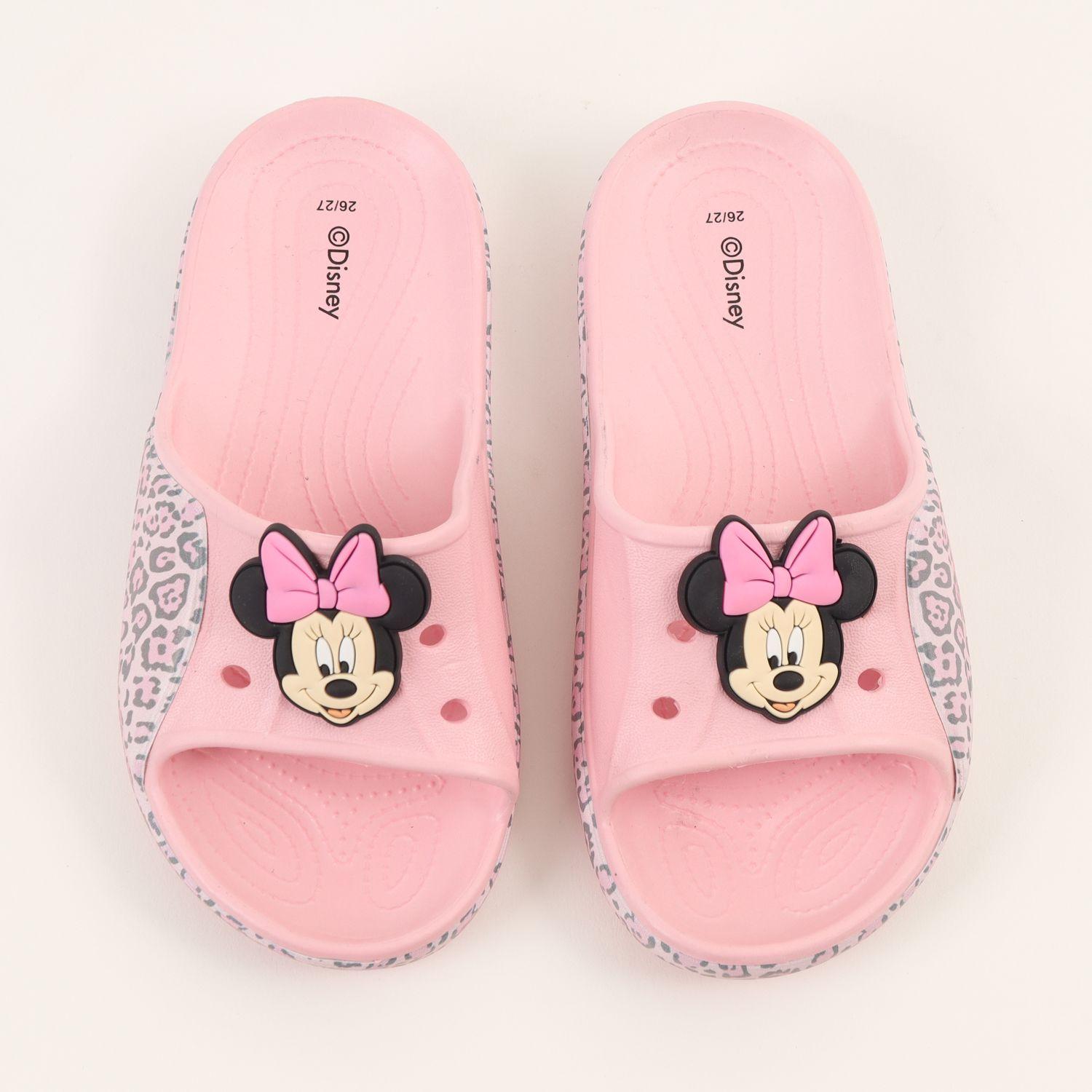 Sandalia Slide Niña Rosado Animal Print Minnie Disney-2