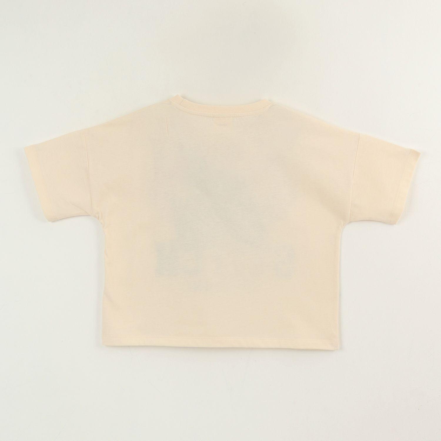 Polera Manga Corta Niña Beige Cara Lilo & Stitch Disney-1