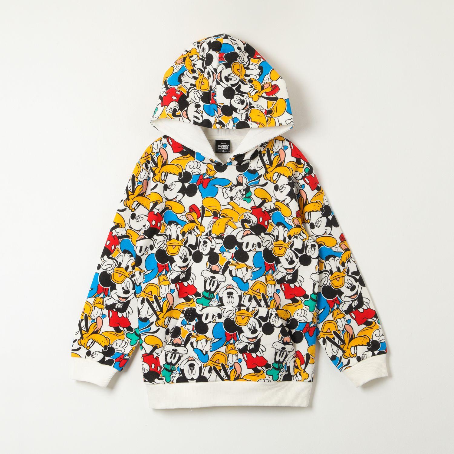 Poleron Niño Mickey Crazy Print Blanco Disney-0