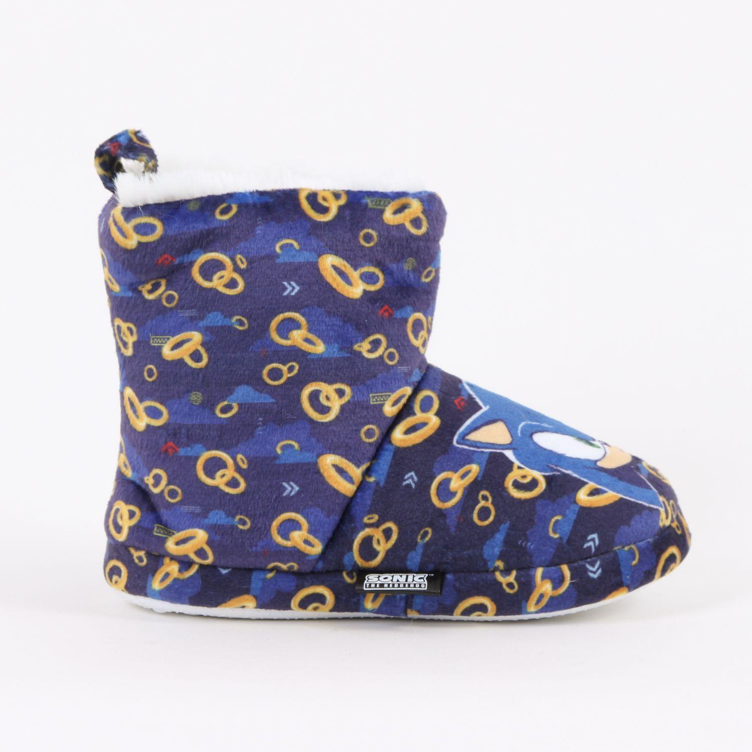 Pantufla Bota Niño Invernal Full Print Rings Azul Sonic-0