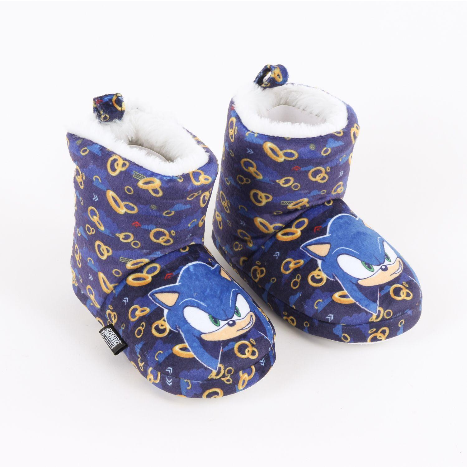 Pantufla Bota Niño Invernal Full Print Rings Azul Sonic-1