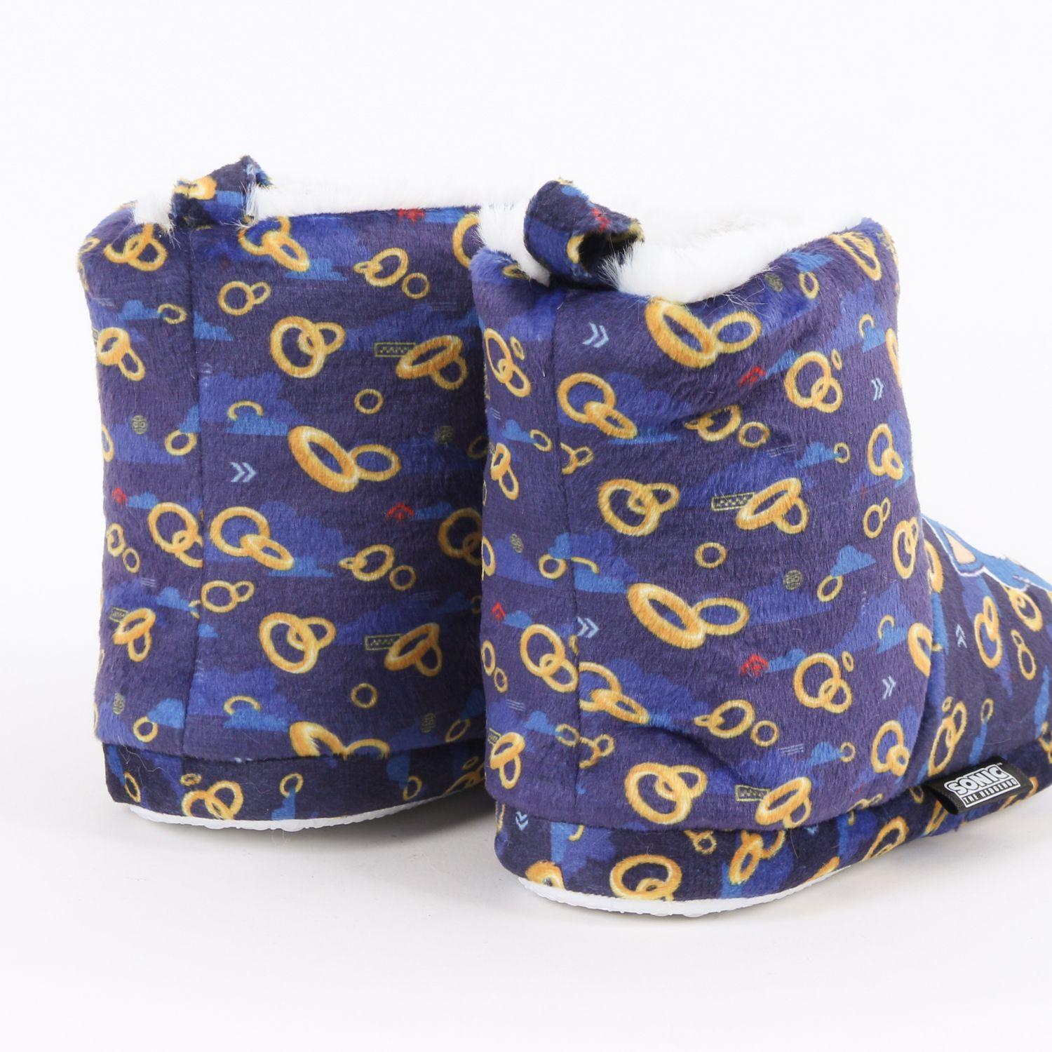 Pantufla Bota Niño Invernal Full Print Rings Azul Sonic-2