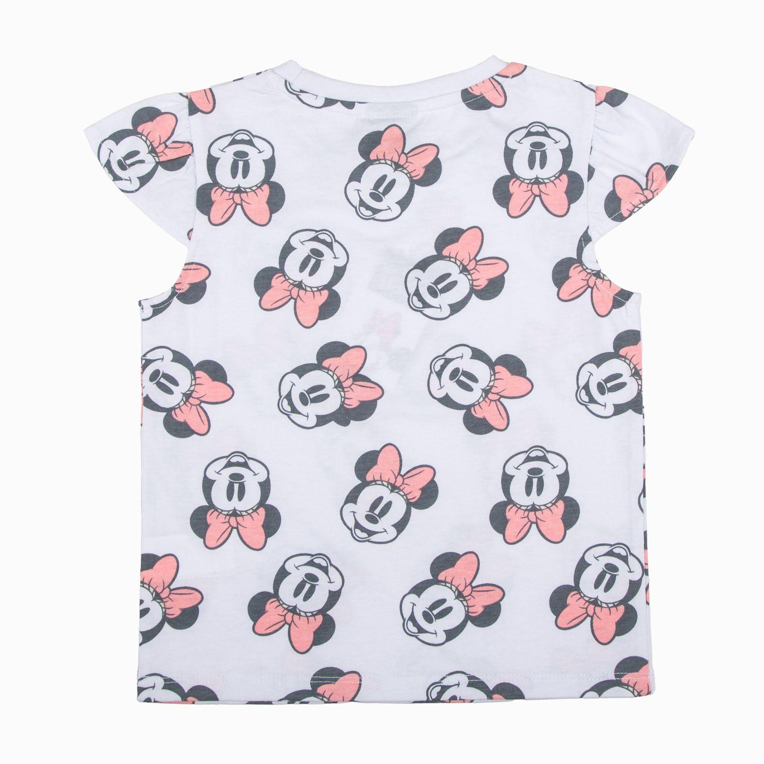 Polera Manga Corta Niña Print Caras Minnie Blanco Disney-1