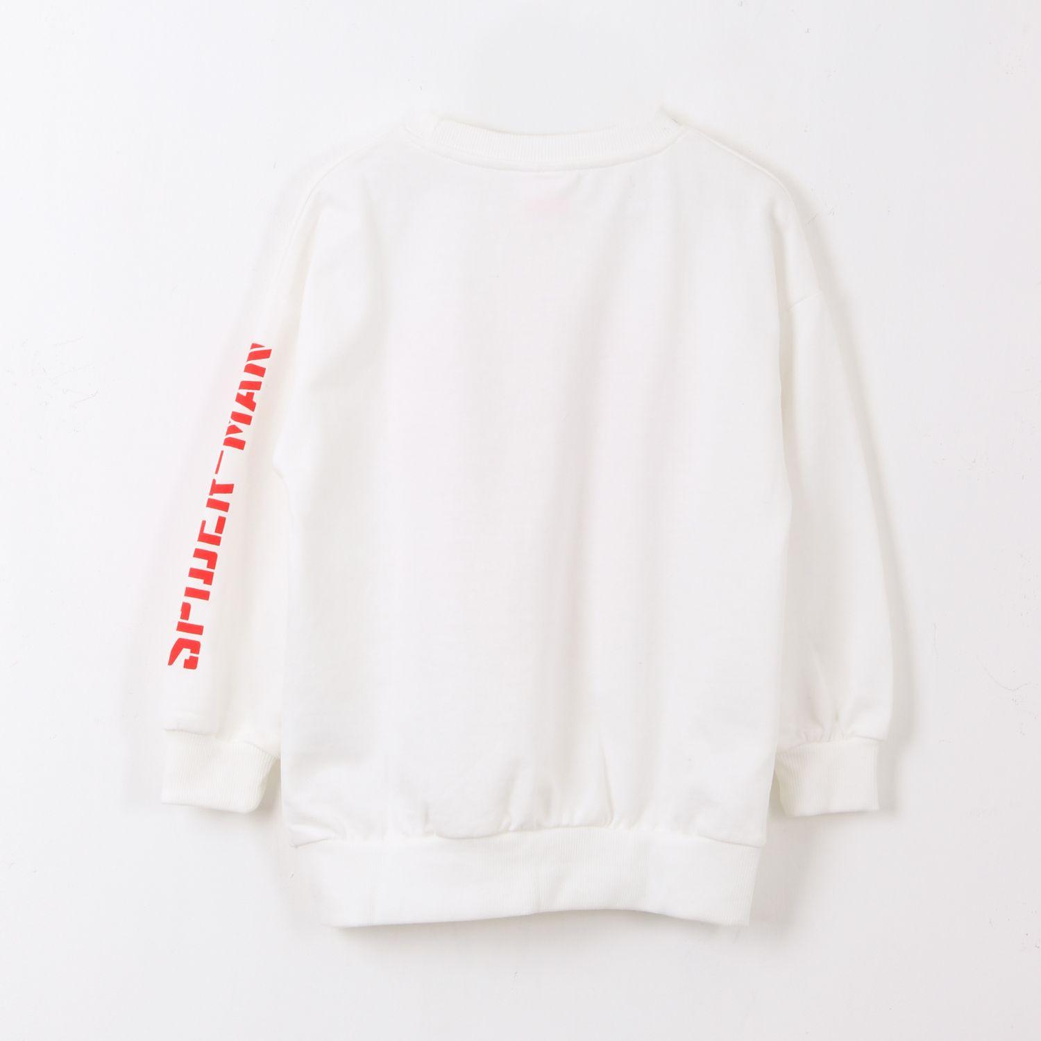 Poleron Cerrado Niño Blanco Cara Spiderman Marvel-1