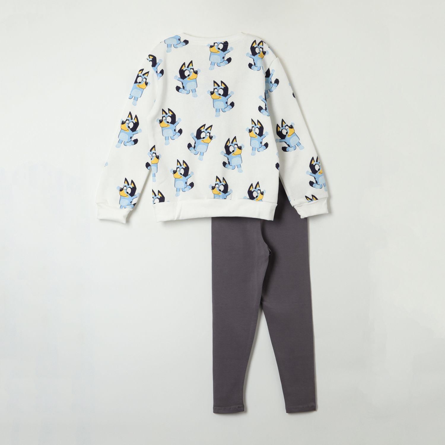 Conjunto Niña Full Print Blanco Bluey-5