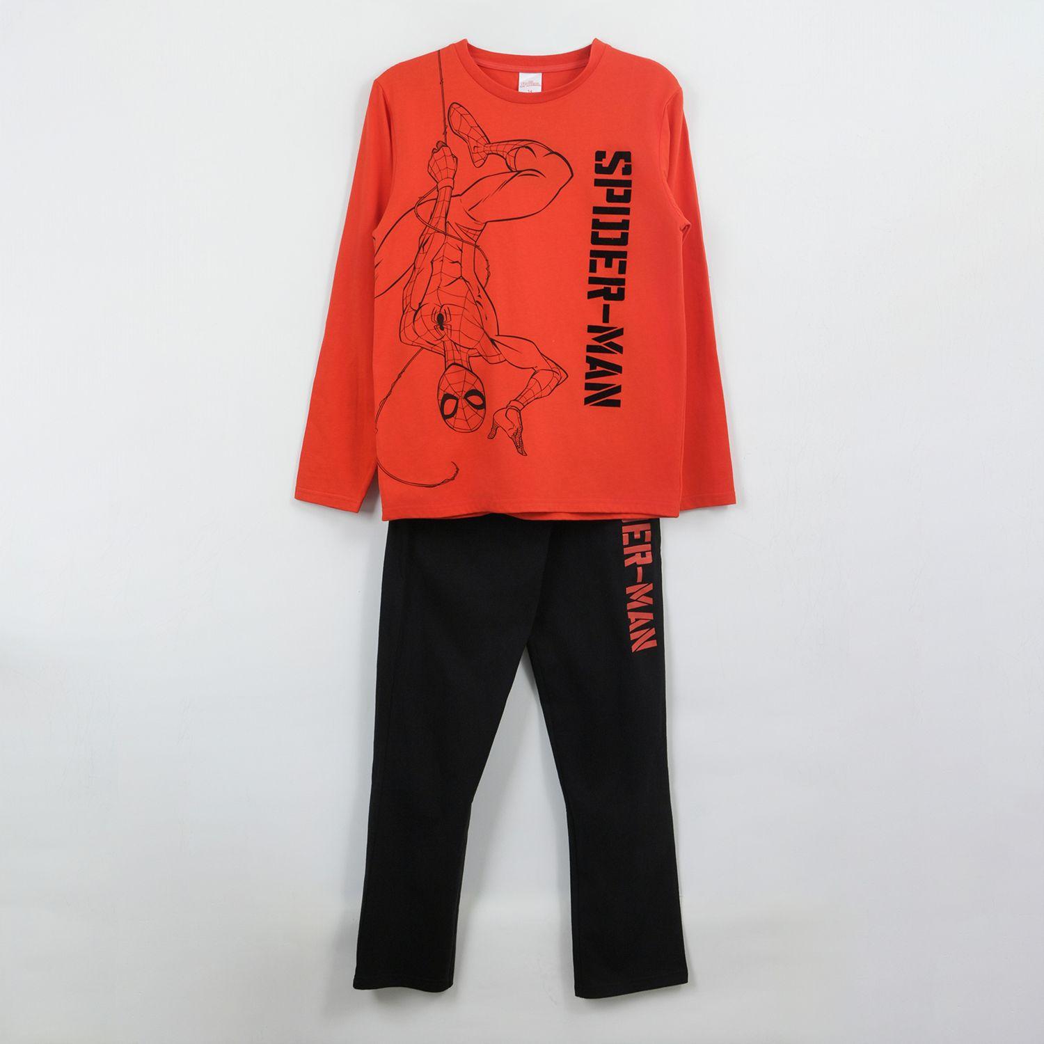 Pijama Manga Larga Niño Rojo Hanging Spiderman Marvel-0