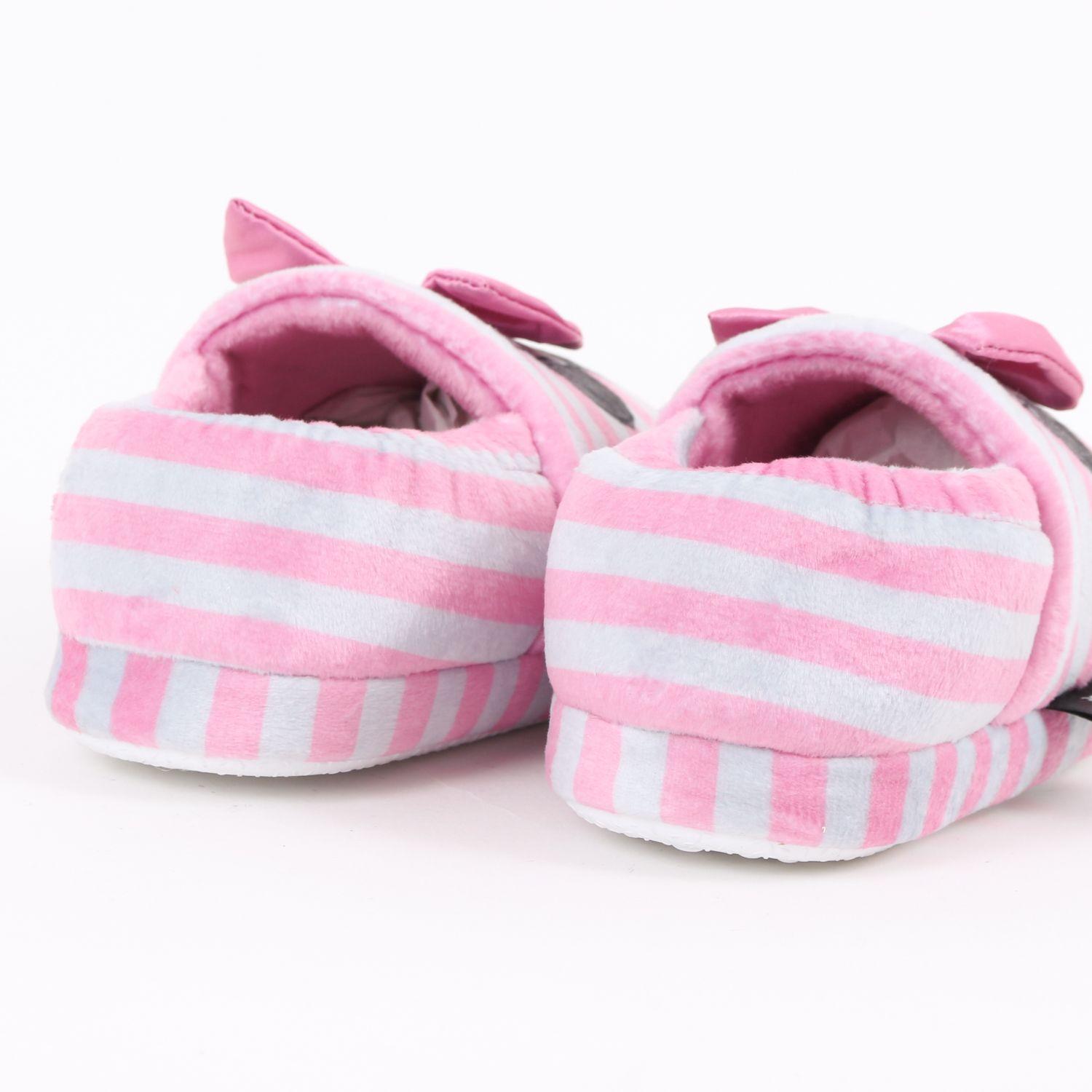 Pantufla Niña Rayas Minnie Mouse Moño Rosado Disney-2