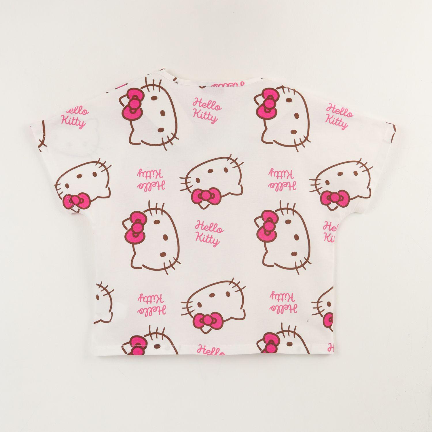 Polera Manga Corta Niña Blanco Full Print Hello Kitty-1